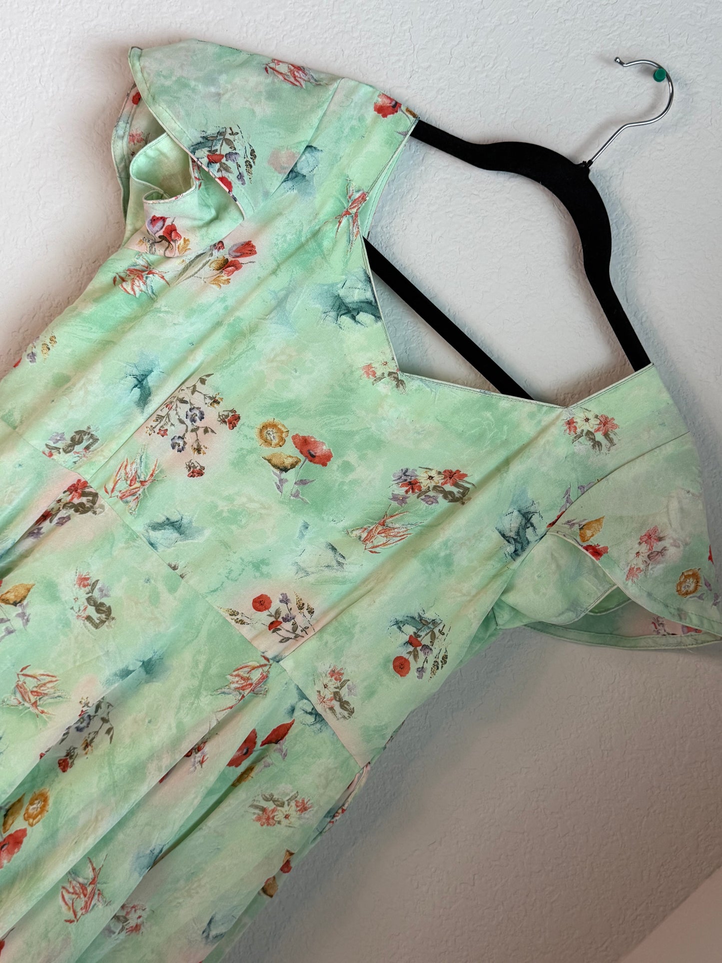 Pista green georgette frock