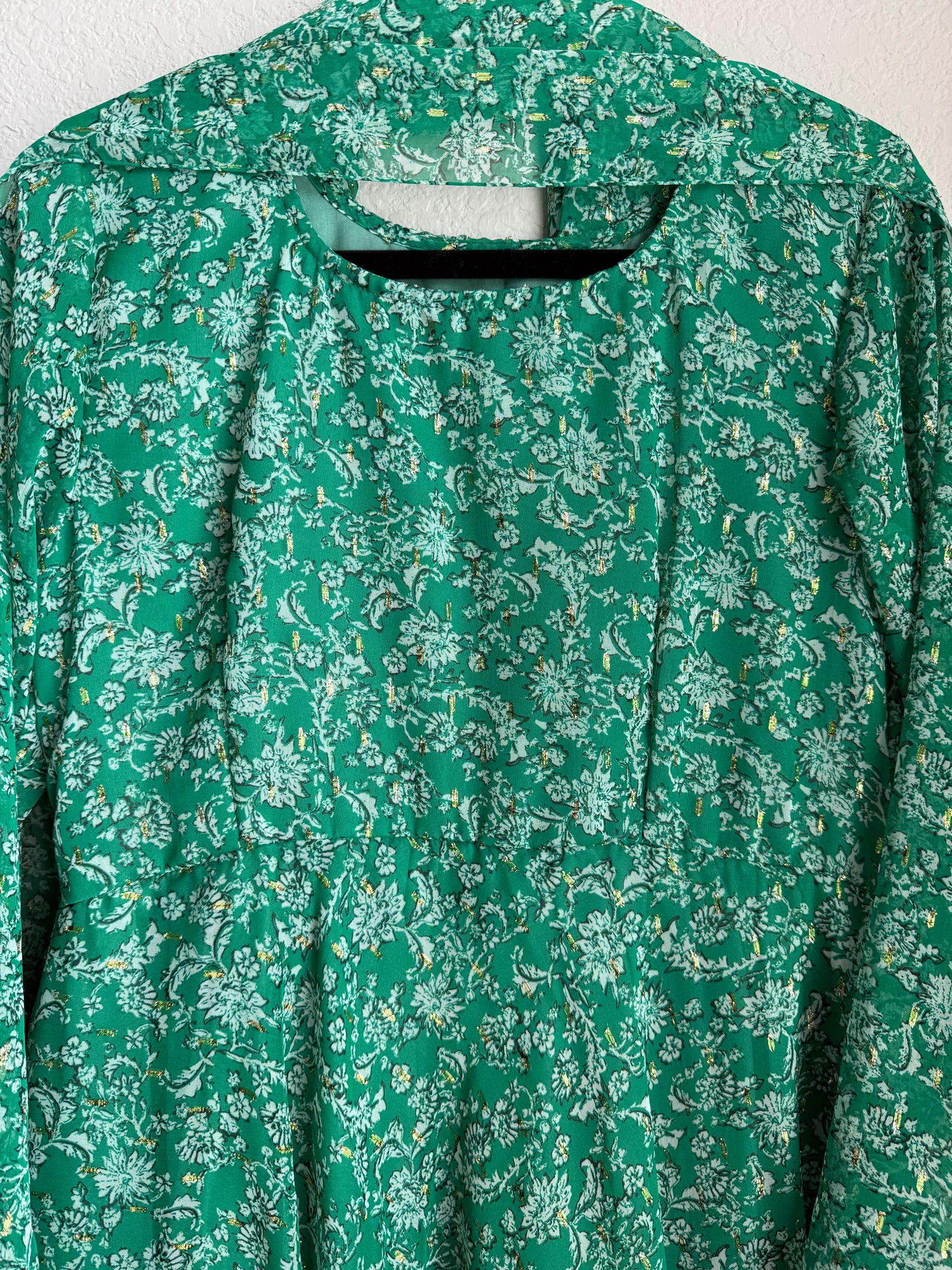 Green chiffon anarkali with dupatta