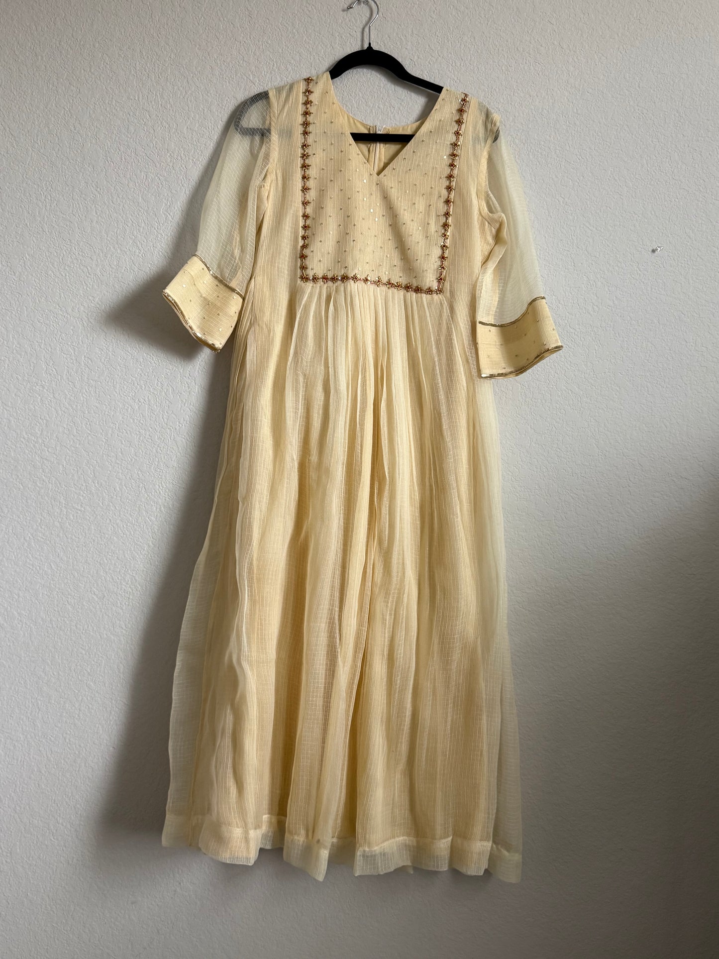 Biege Kota Maggam Work Dress