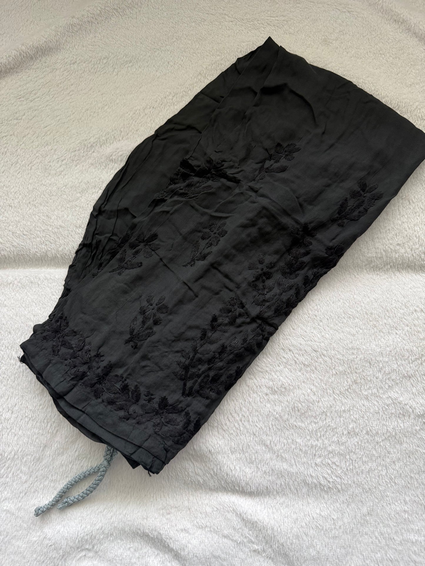Black Chikankari Palazzo Rayon Pant