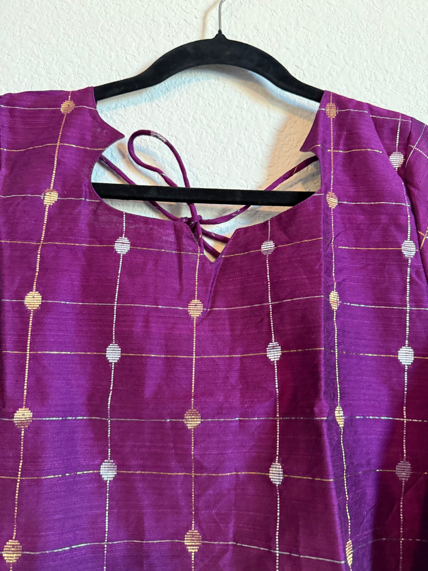 Magenta Raw Silk Customized Festive Coord Set