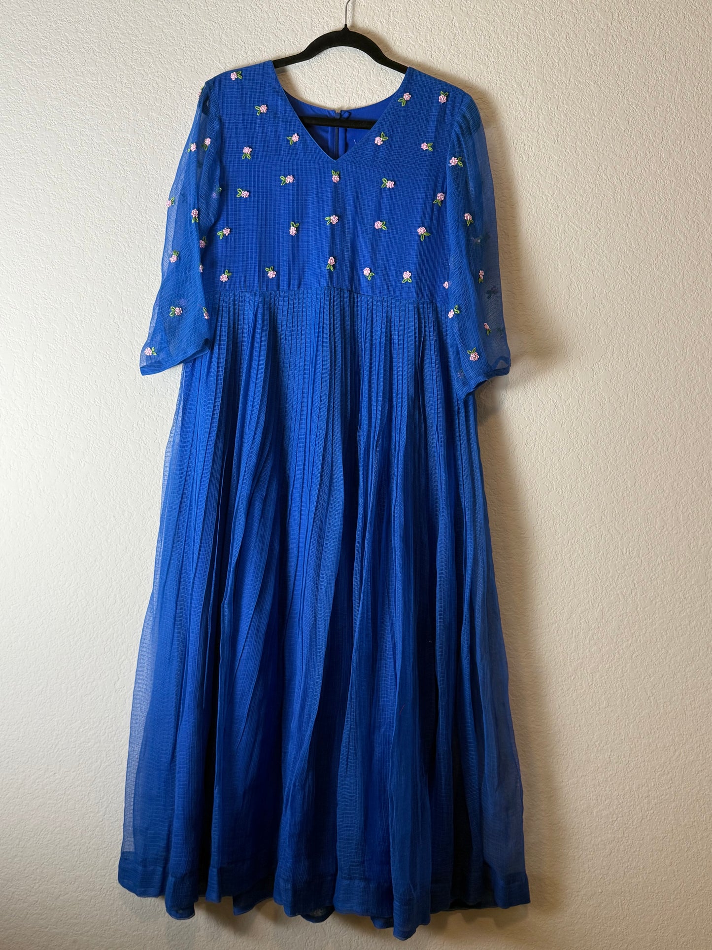 Blue Kota Embroidered Dress