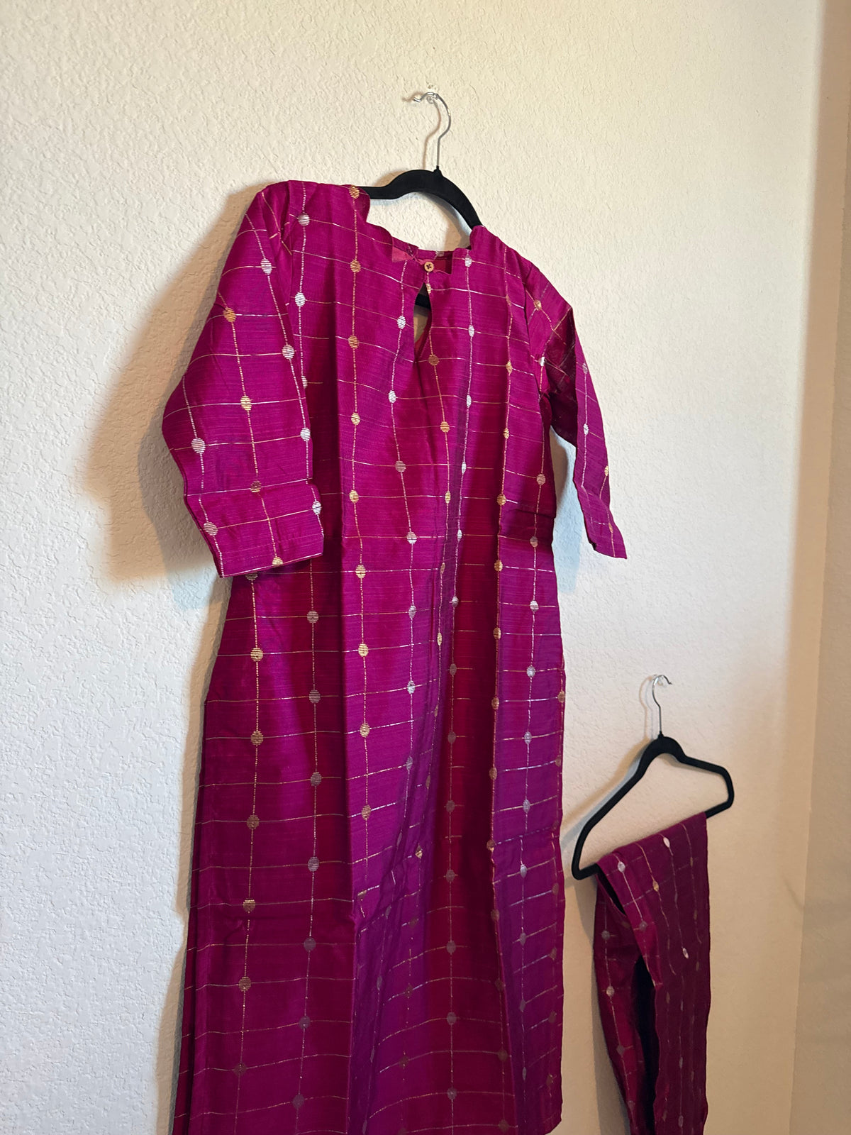 Pink Raw Silk Customized Festive Coord Set