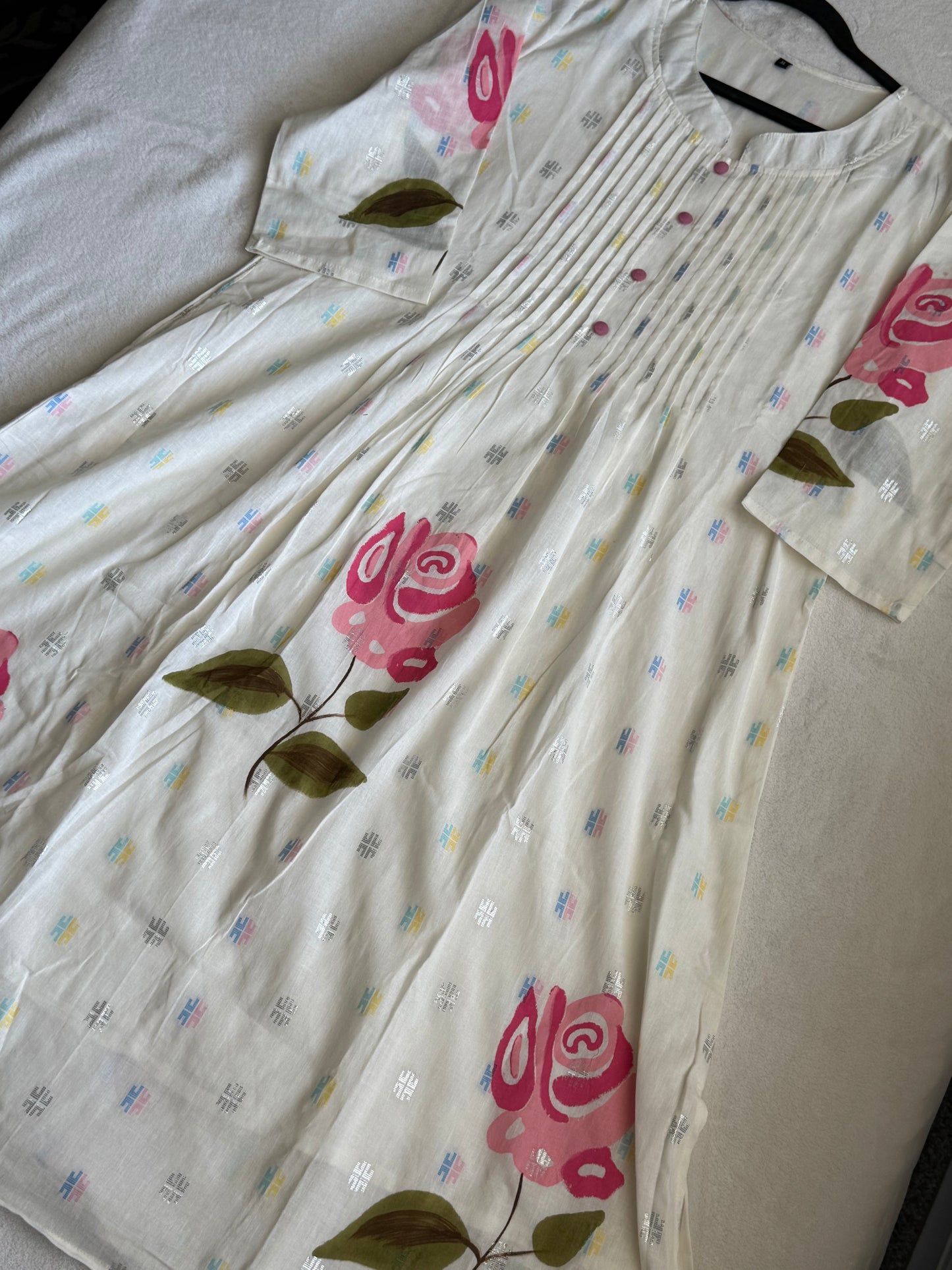 Pure cotton handpainted kurti and pant set