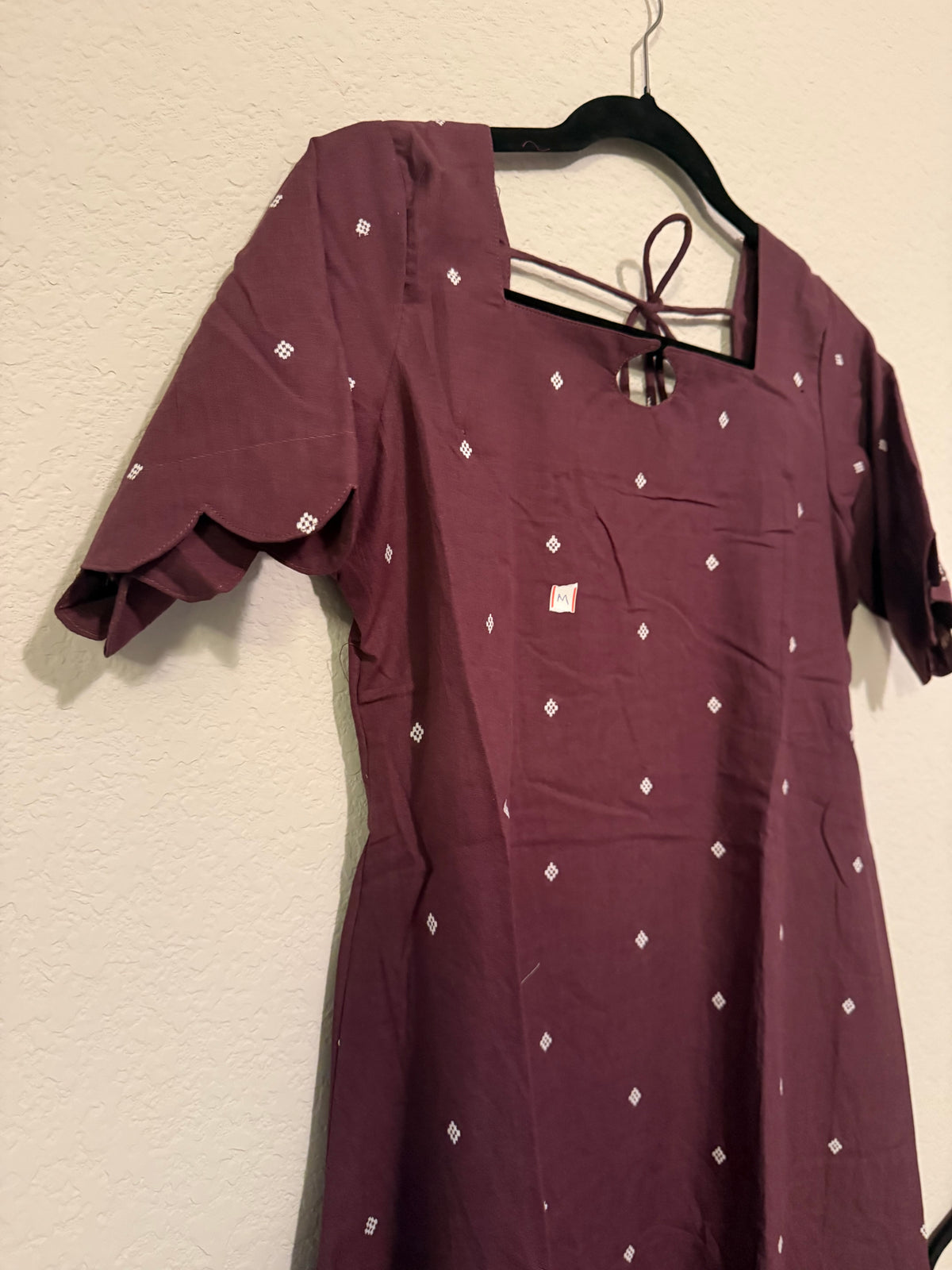 Plum Cotton A-line Customized Coord Set