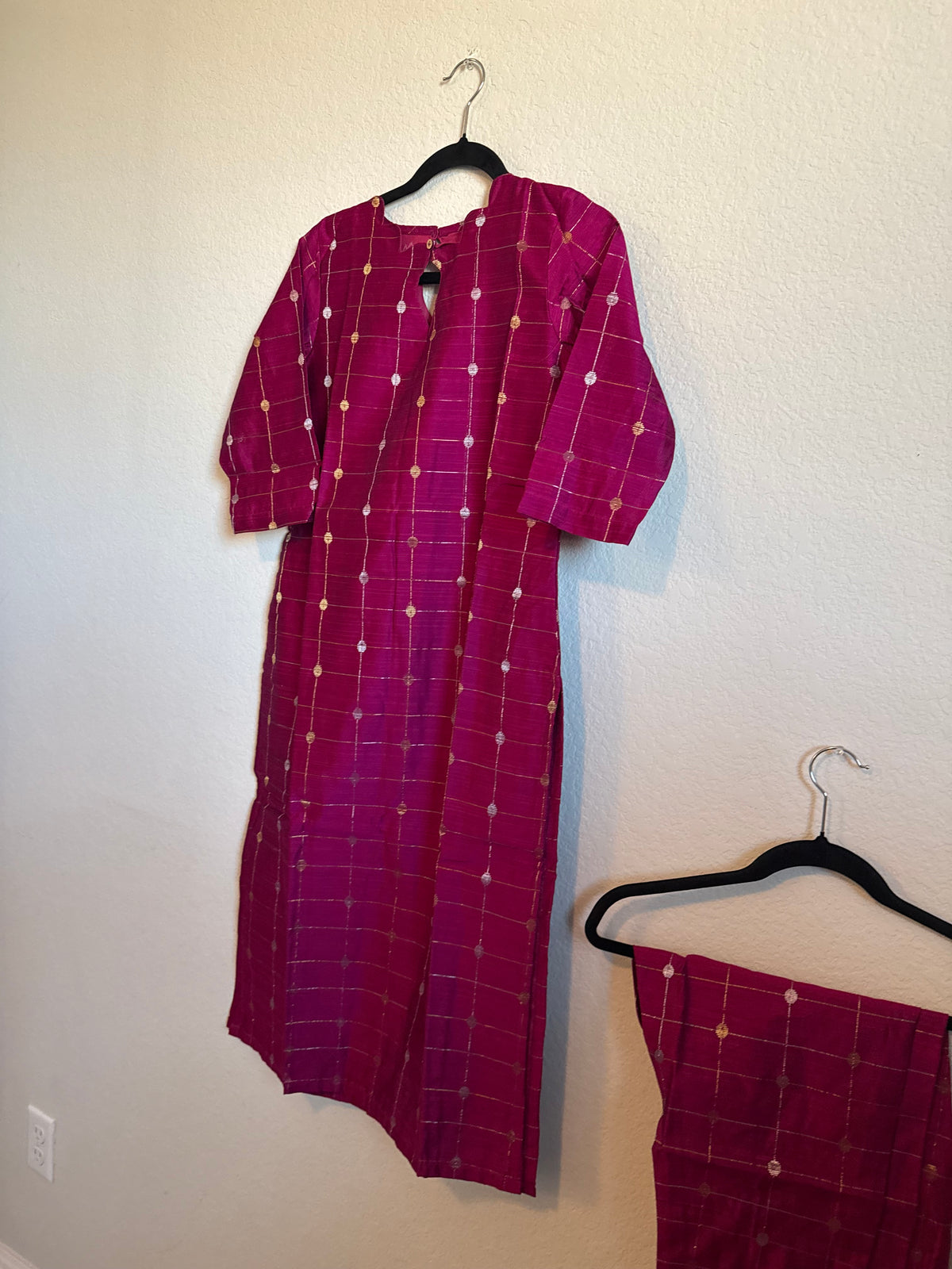 Pink Raw Silk Customized Festive Coord Set