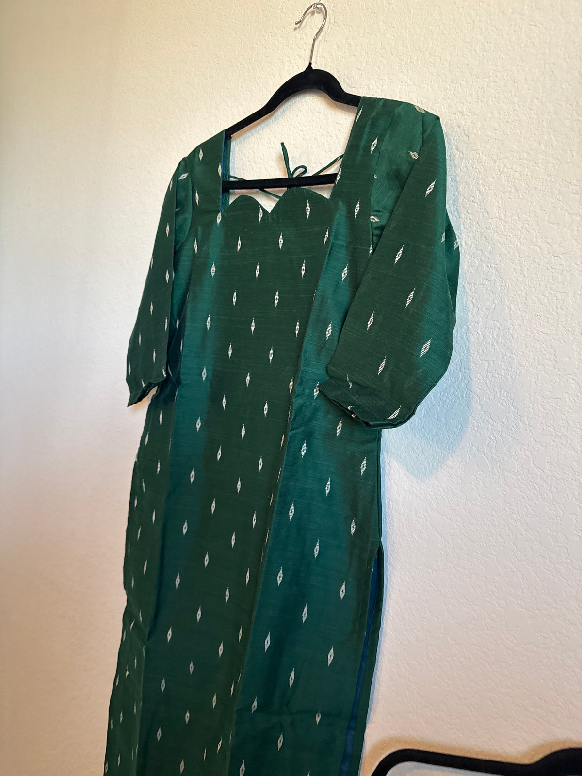 Green Raw Silk Customized Festive Coord Set