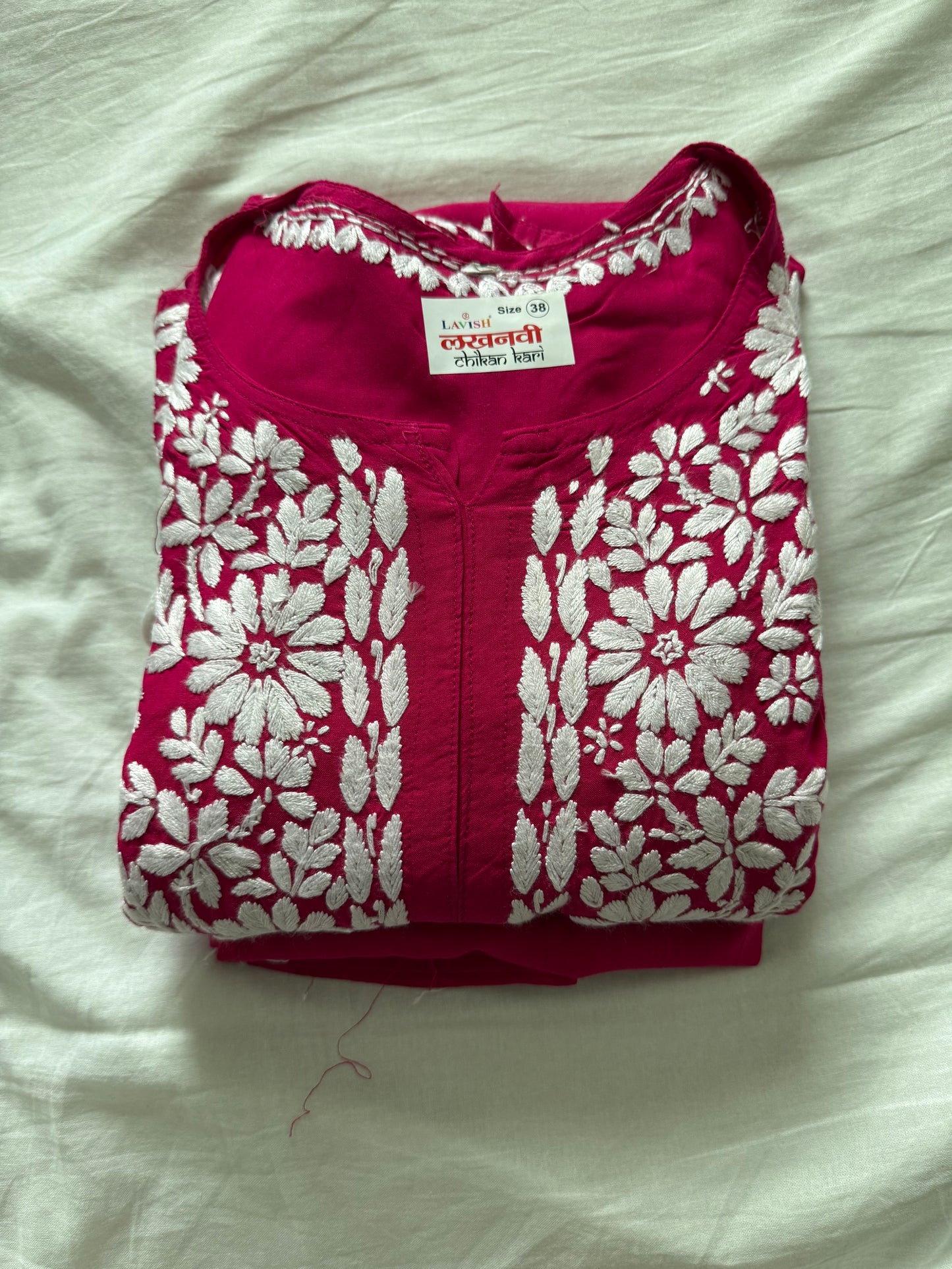 Pink Rayon Chikankari Coord Set - Top with Palazzo