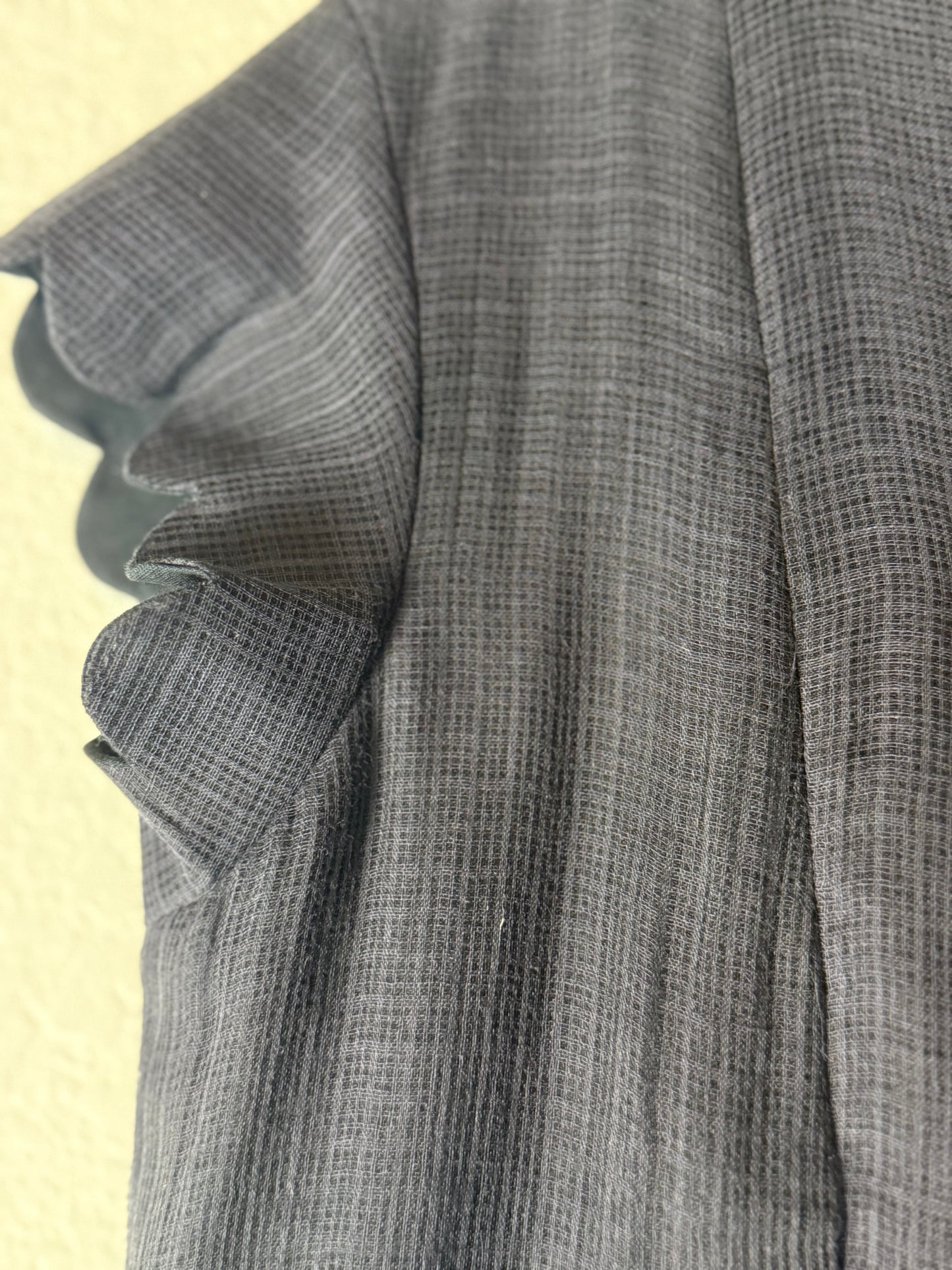 Black Kota Embroidered Dress with short scallop