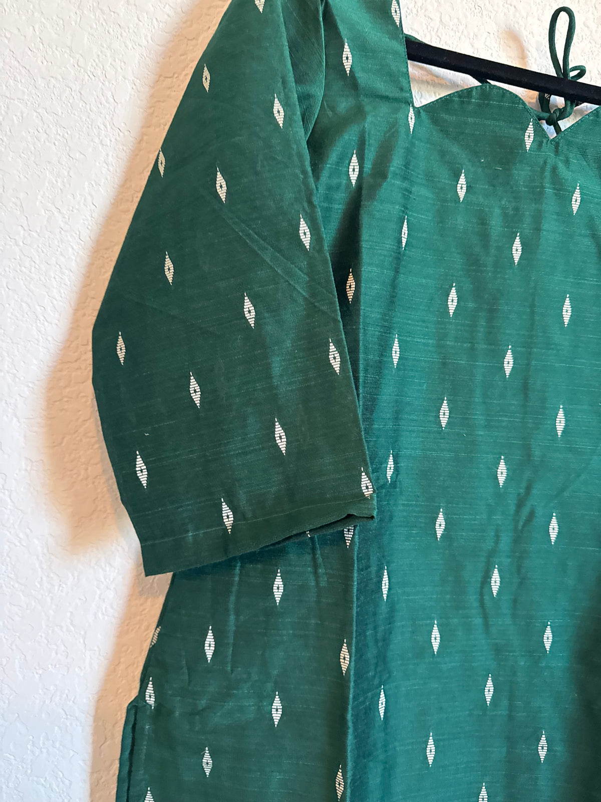 Green Raw Silk Customized Festive Coord Set