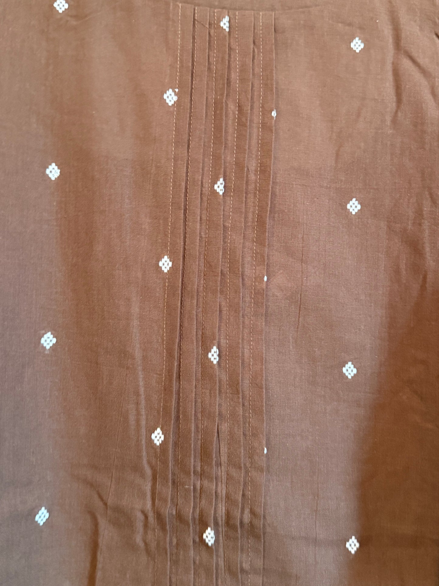 Brown Cotton A-line Customized Coord Set