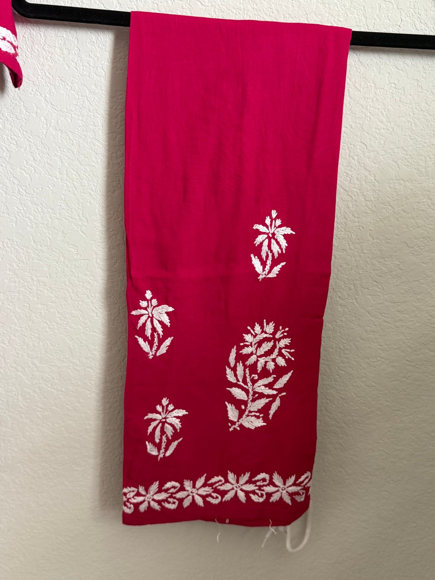 Pink Rayon Chikankari Coord Set - Top with Palazzo