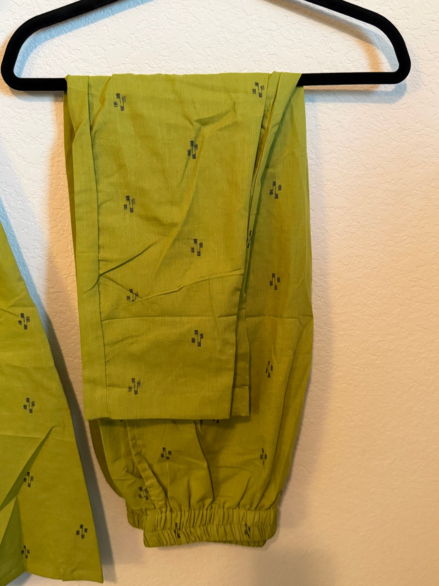 Green Cotton A-line Customized Coord Set