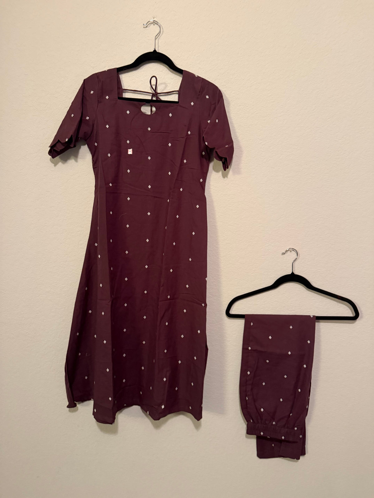 Plum Cotton A-line Customized Coord Set