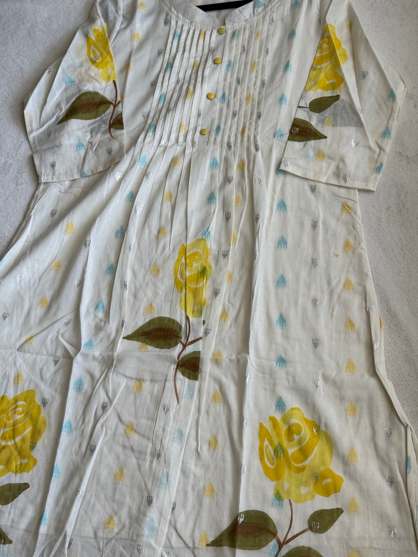 Pure cotton handpainted kurti and pant set