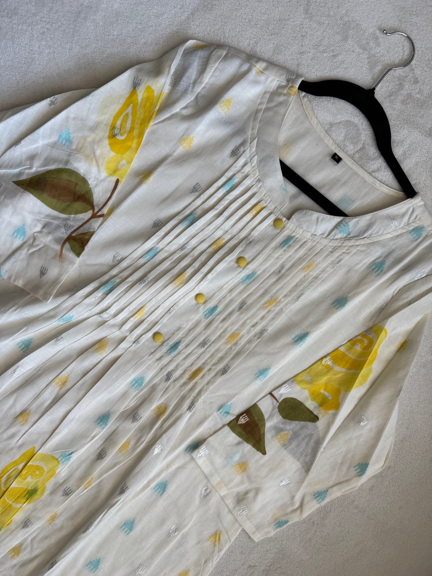 Pure cotton handpainted kurti and pant set