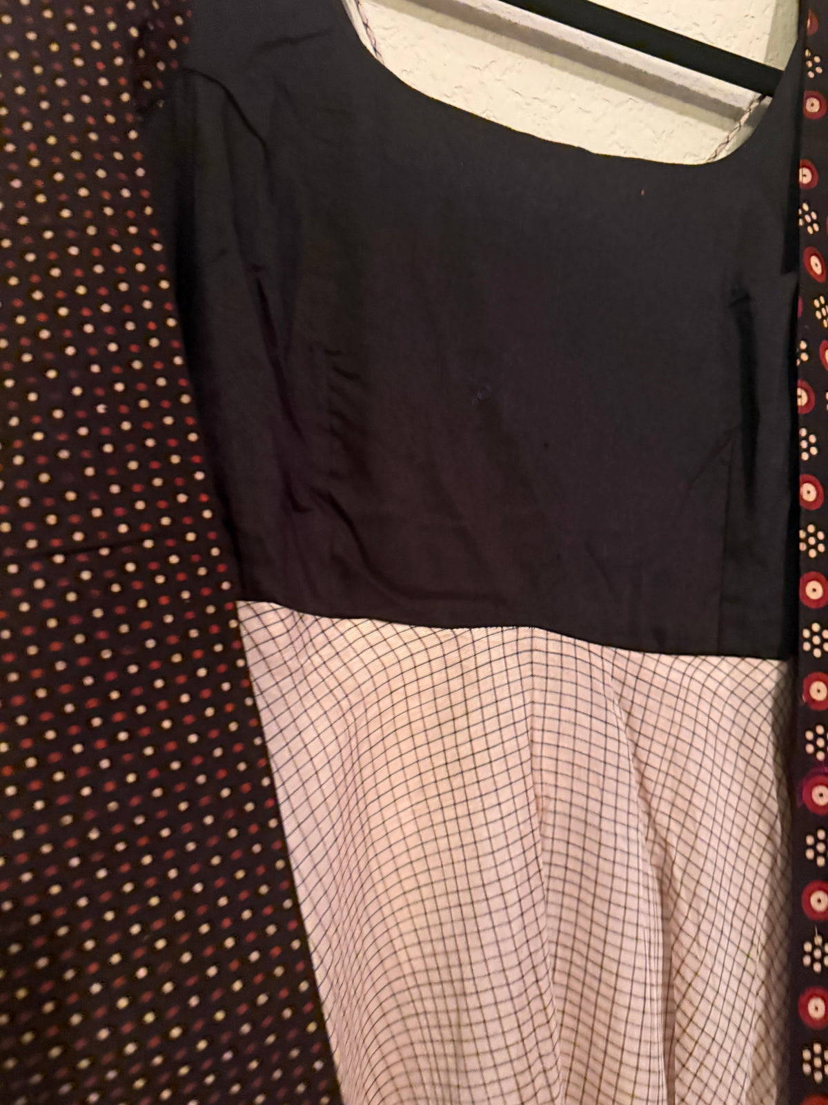 Premium Black Cotton Anarkali Set - Top and Dupatta
