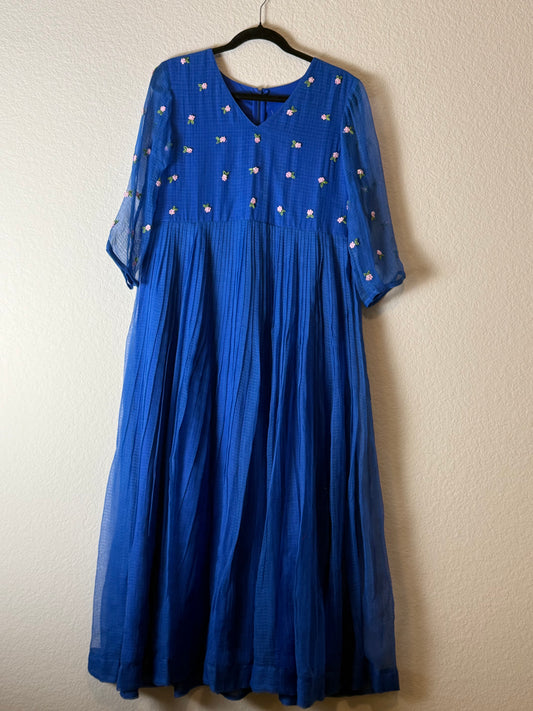 Blue Kota Embroidered Dress