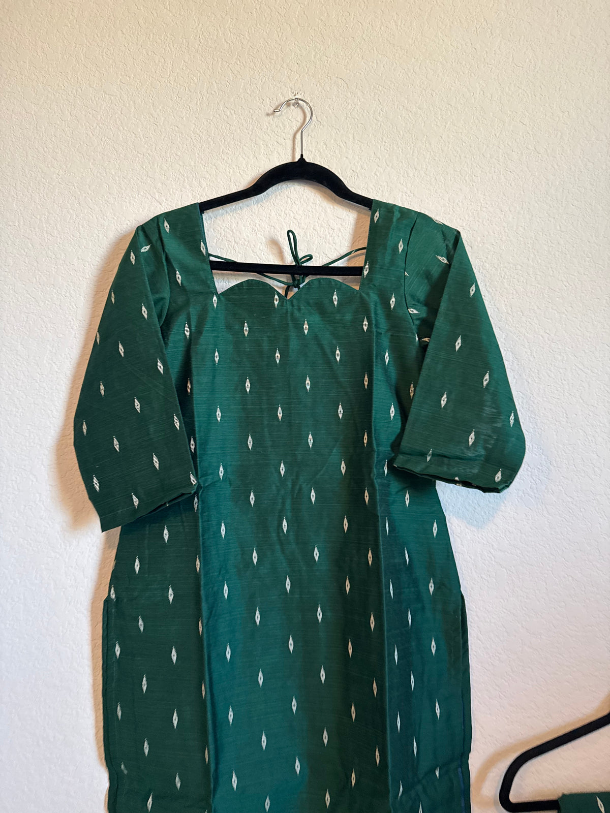 Green Raw Silk Customized Festive Coord Set