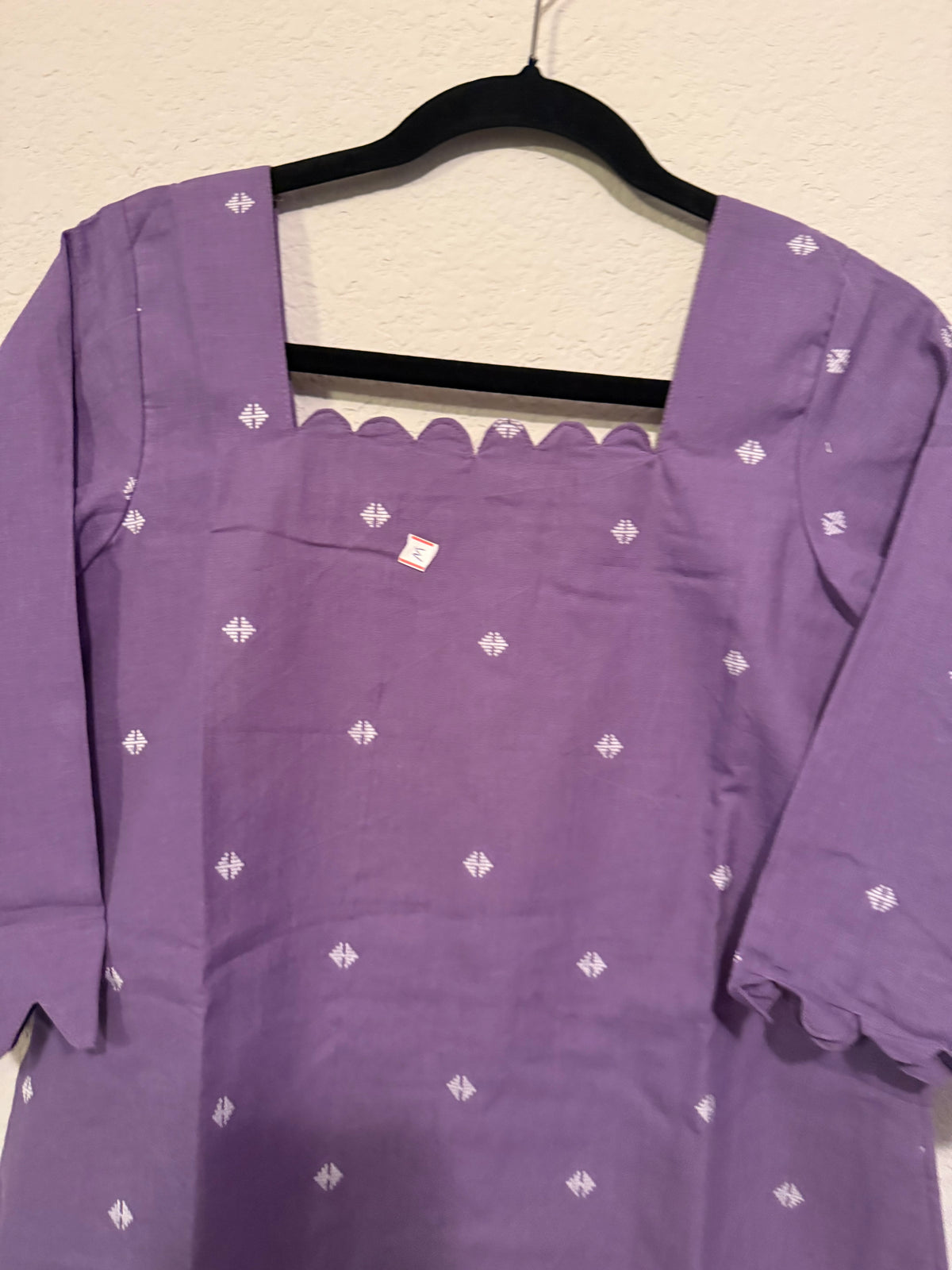 Lilac Cotton Straight Cut Customized Coord Set