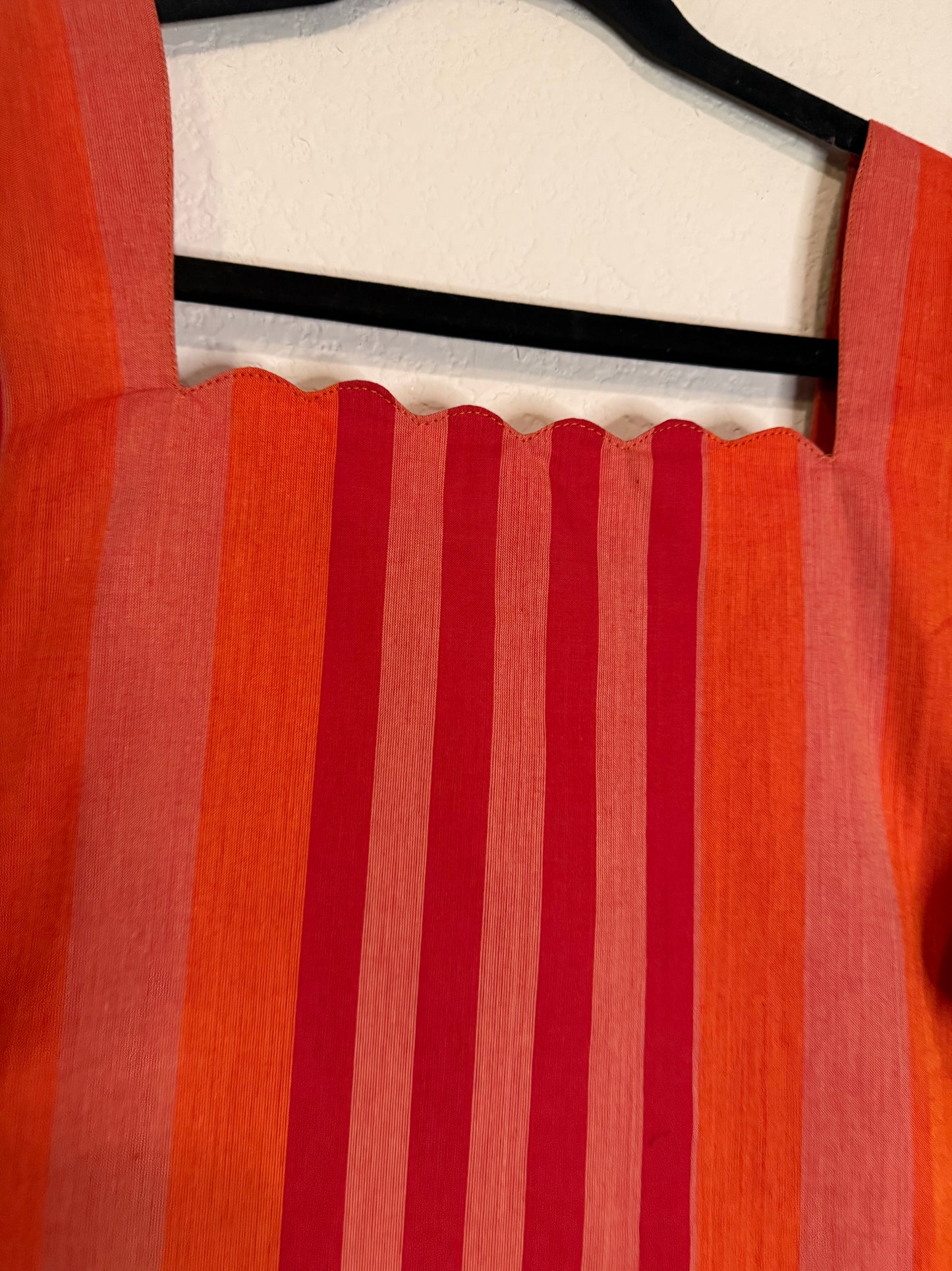 Orange Cotton Straight Cut Customized Coord Set