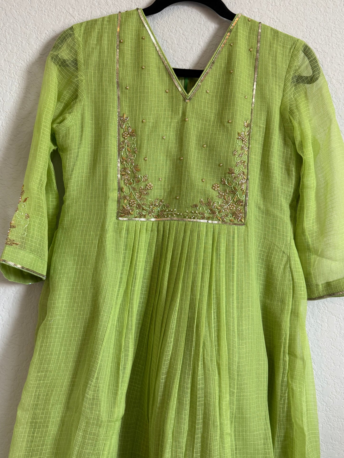Green Kota Maggam Work Dress