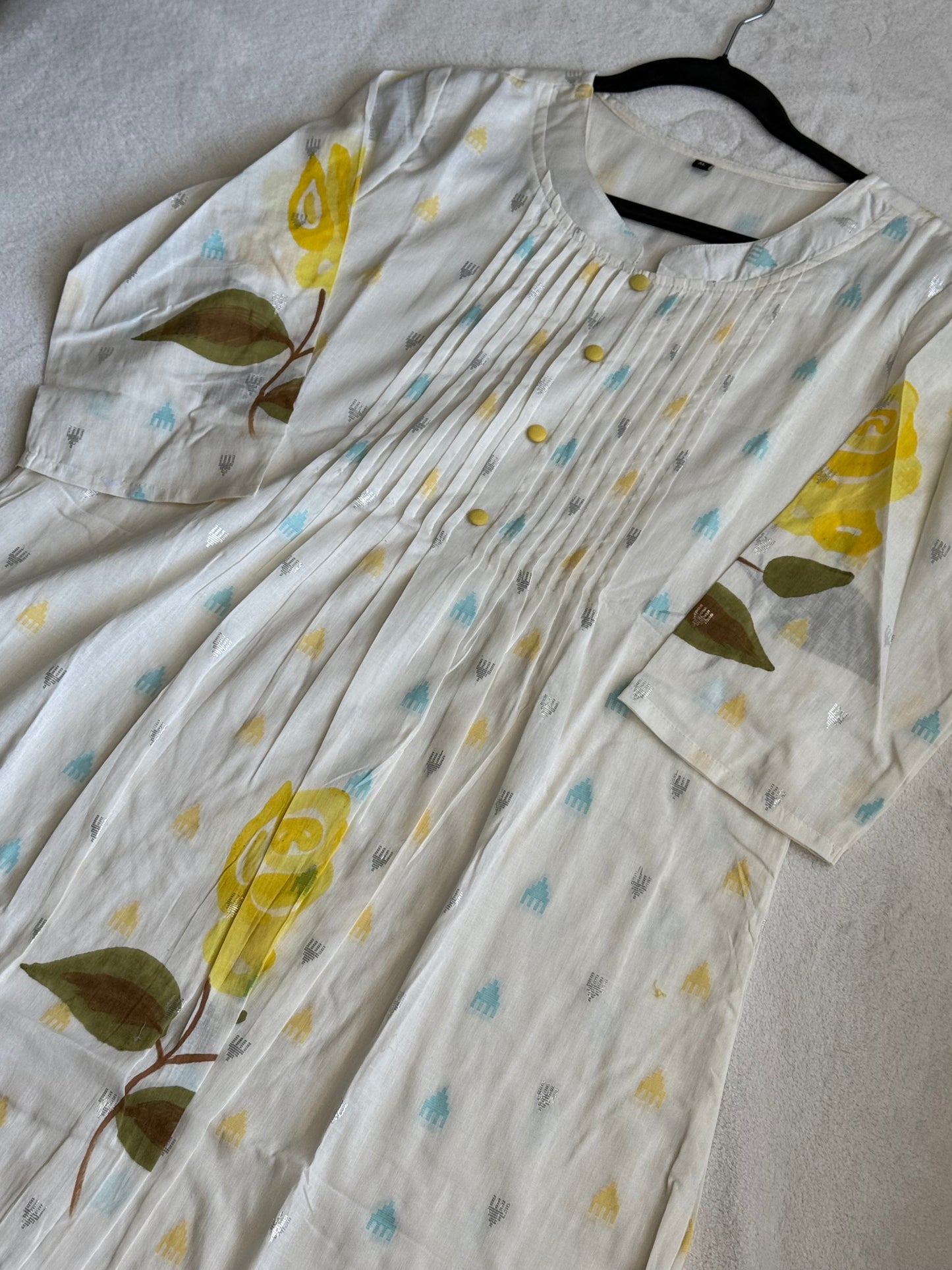 Pure cotton handpainted kurti and pant set