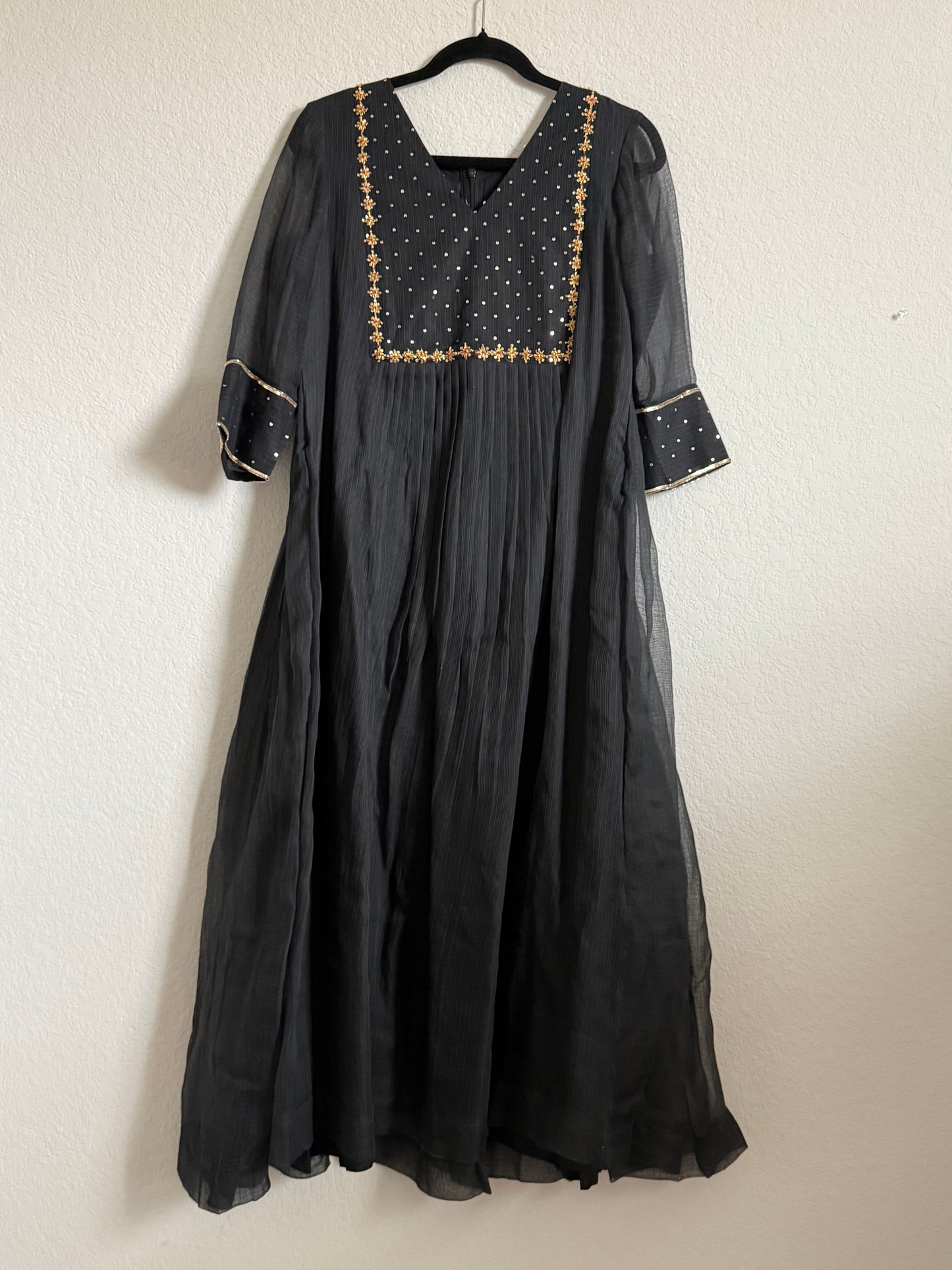 Black Kota Maggam Work Dress