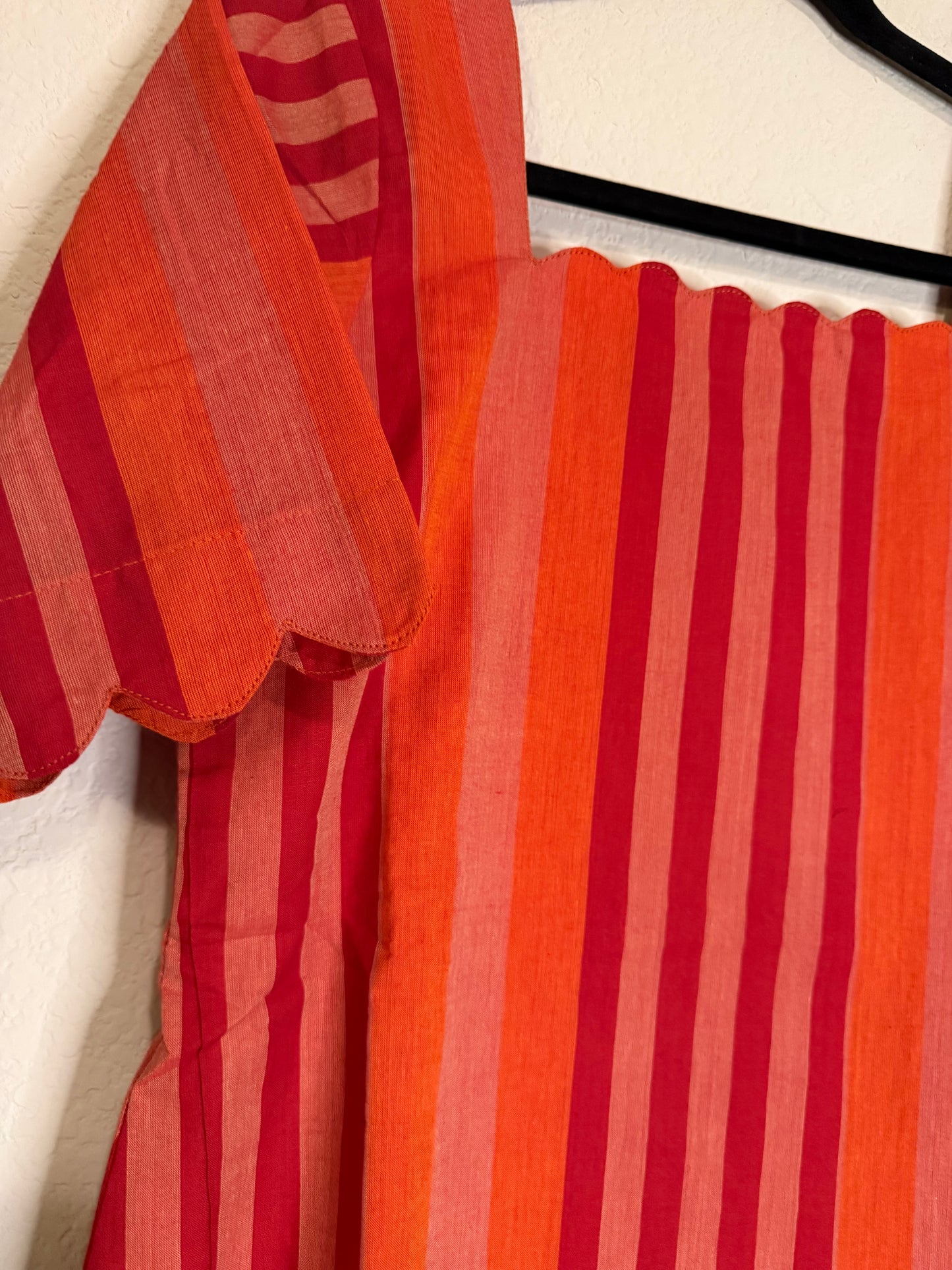 Orange Cotton Straight Cut Customized Coord Set