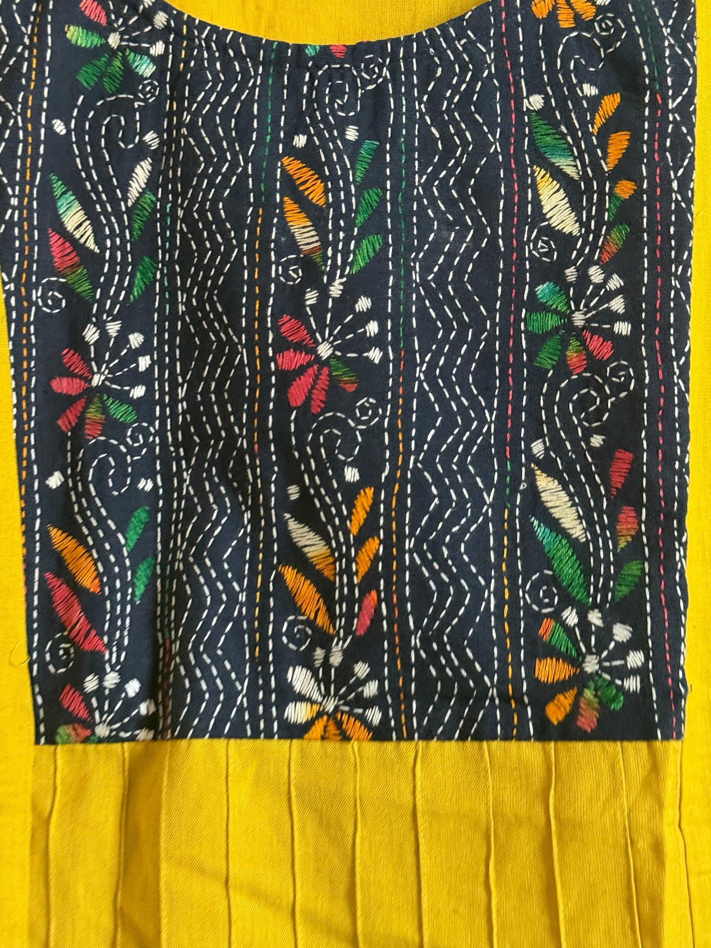 Yellow Cotton Sleeveless Short Top