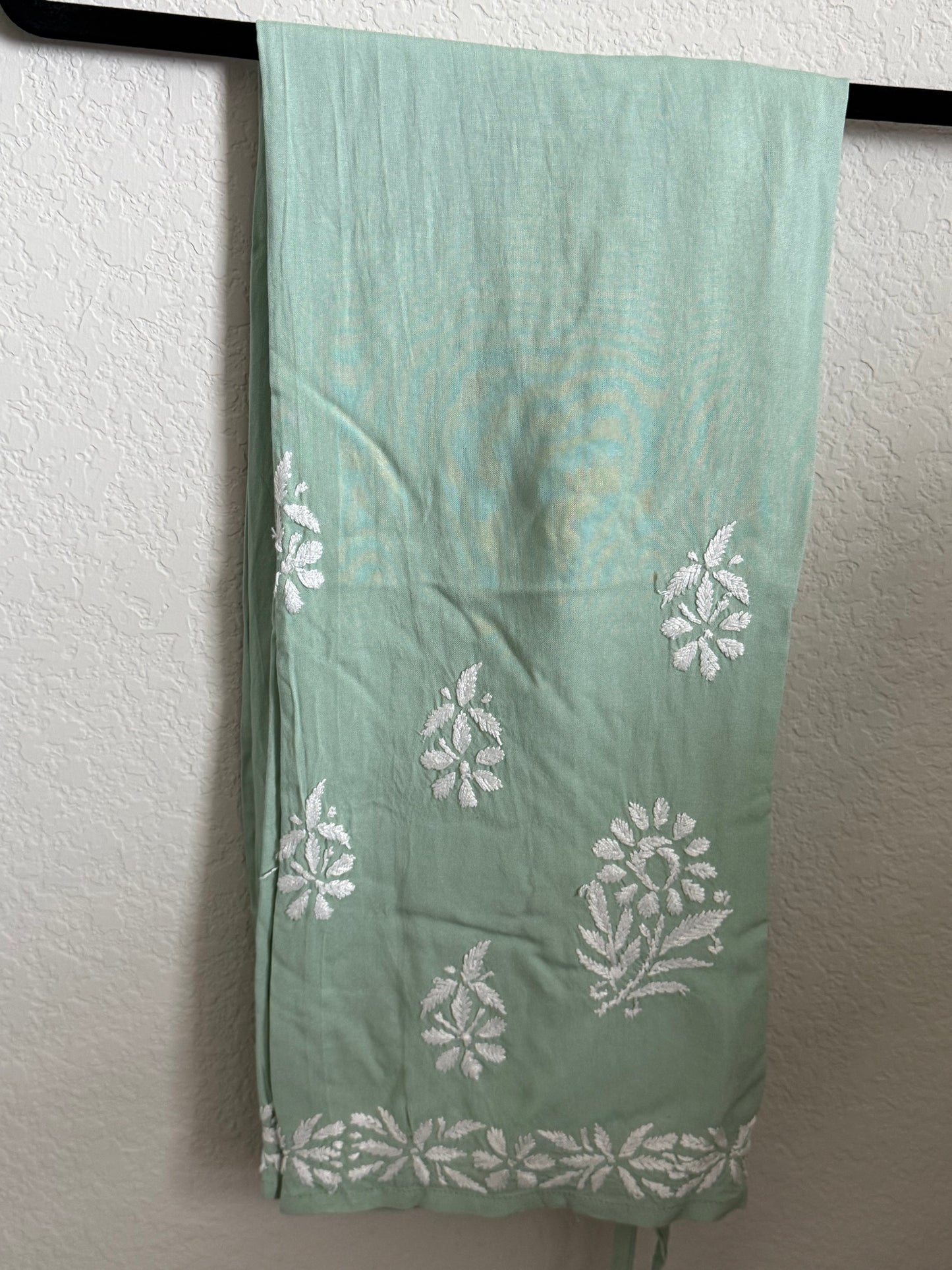 Light Green Rayon Chikankari Coord Set - Top with Palazzo