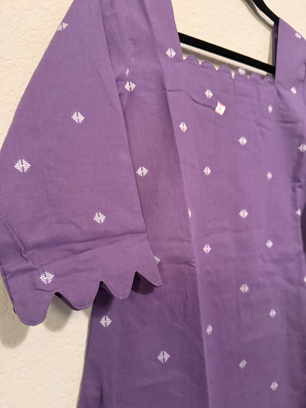 Lilac Cotton Straight Cut Customized Coord Set