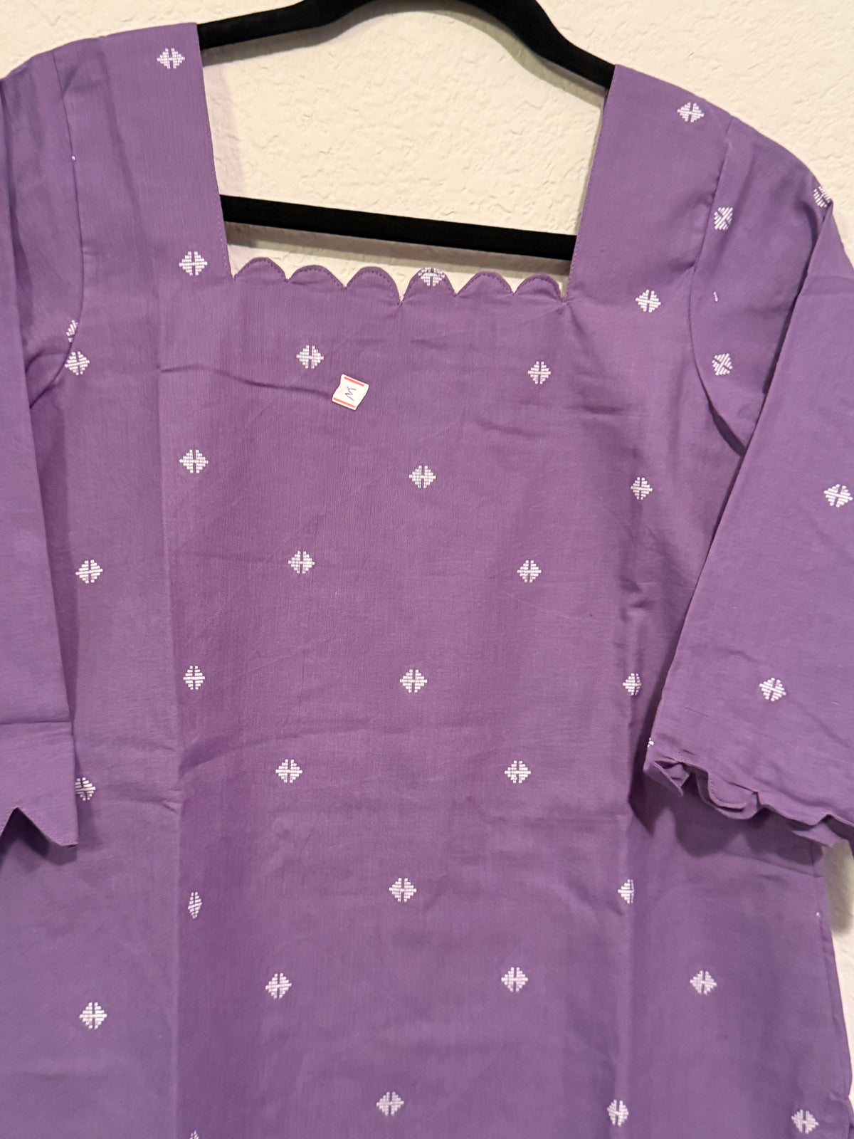 Lilac Cotton Straight Cut Customized Coord Set