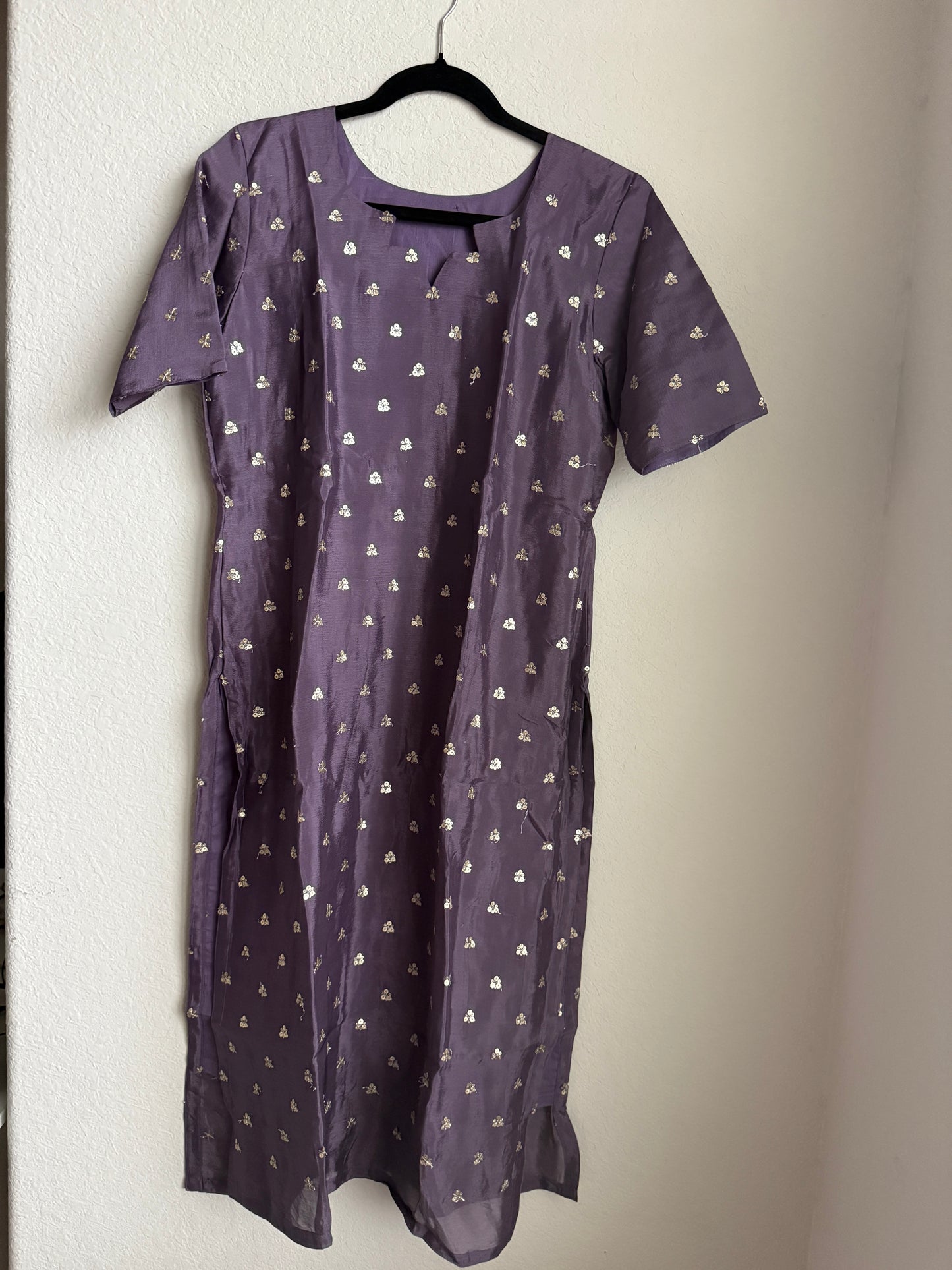 Purple Customized Coord Set – Top with Raw Silk Pant