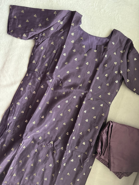 Purple Customized Coord Set – Top with Raw Silk Pant
