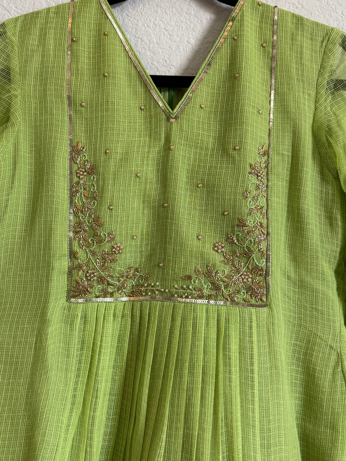 Green Kota Maggam Work Dress
