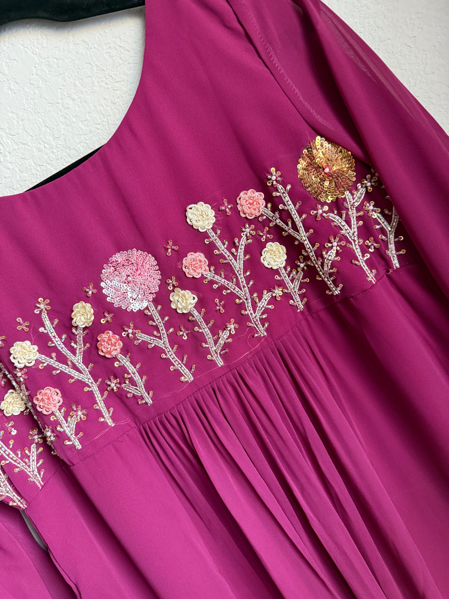 Magenta pink wine customized handwork tunic