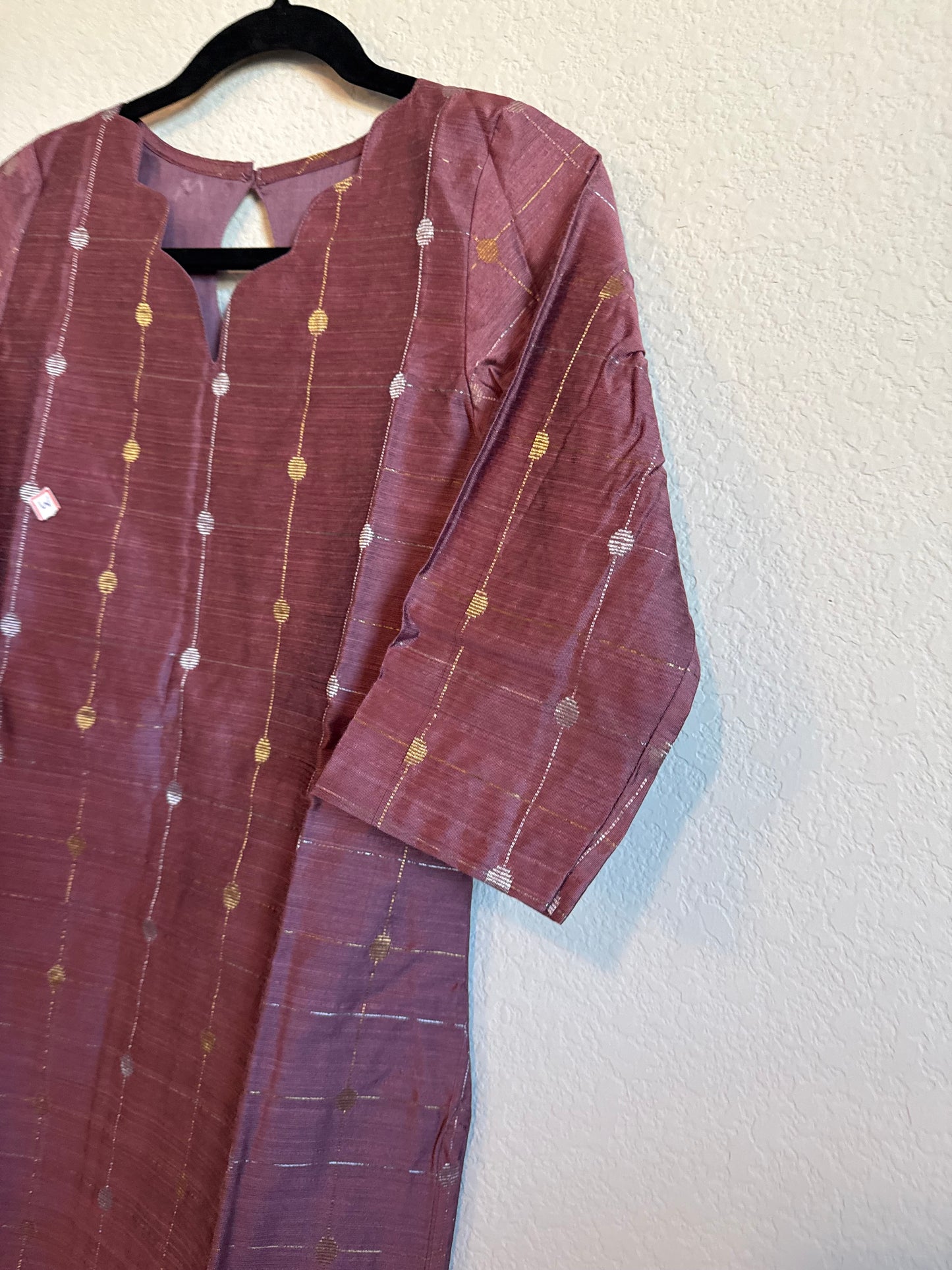 Mauve Raw Silk Customized Festive Coord Set