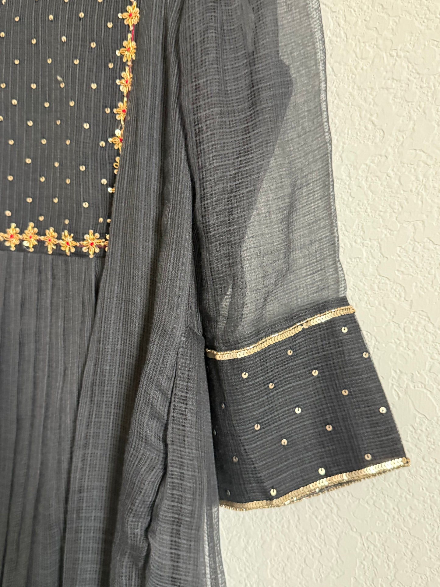 Black Kota Maggam Work Dress
