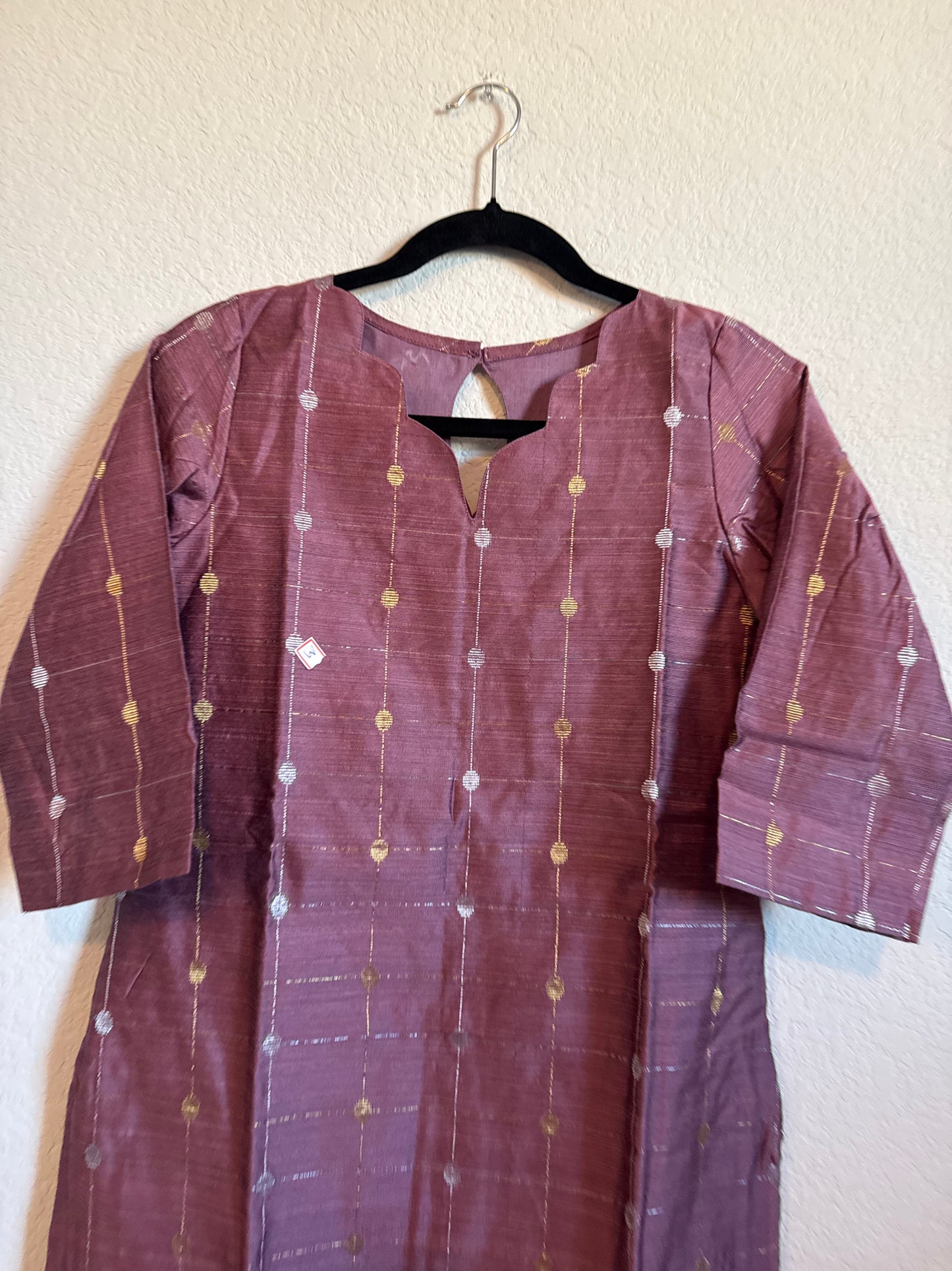 Mauve Raw Silk Customized Festive Coord Set