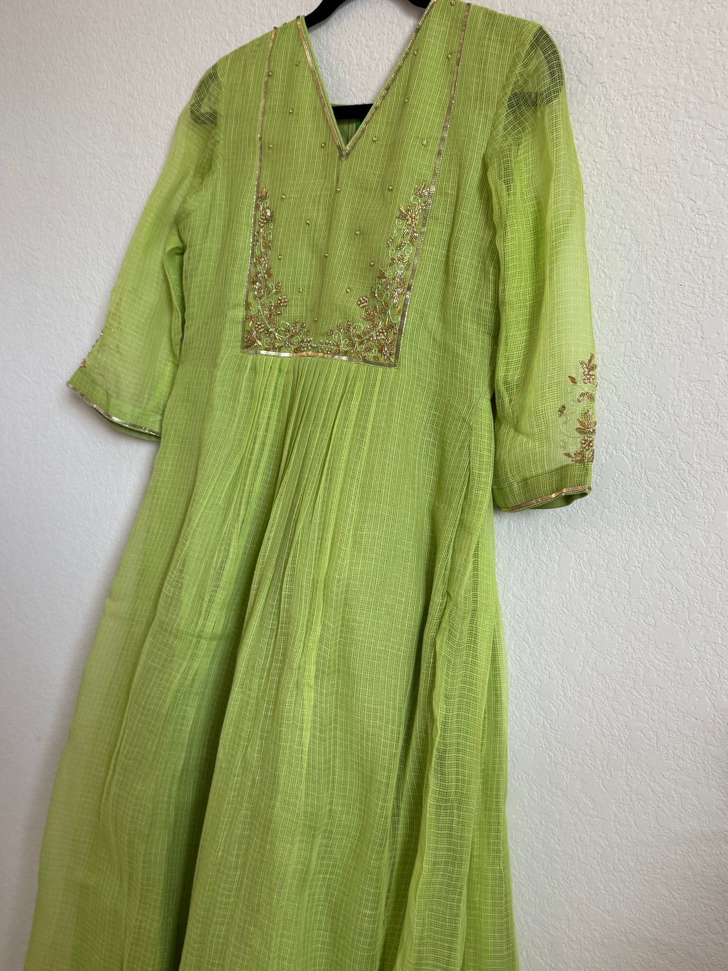Green Kota Maggam Work Dress