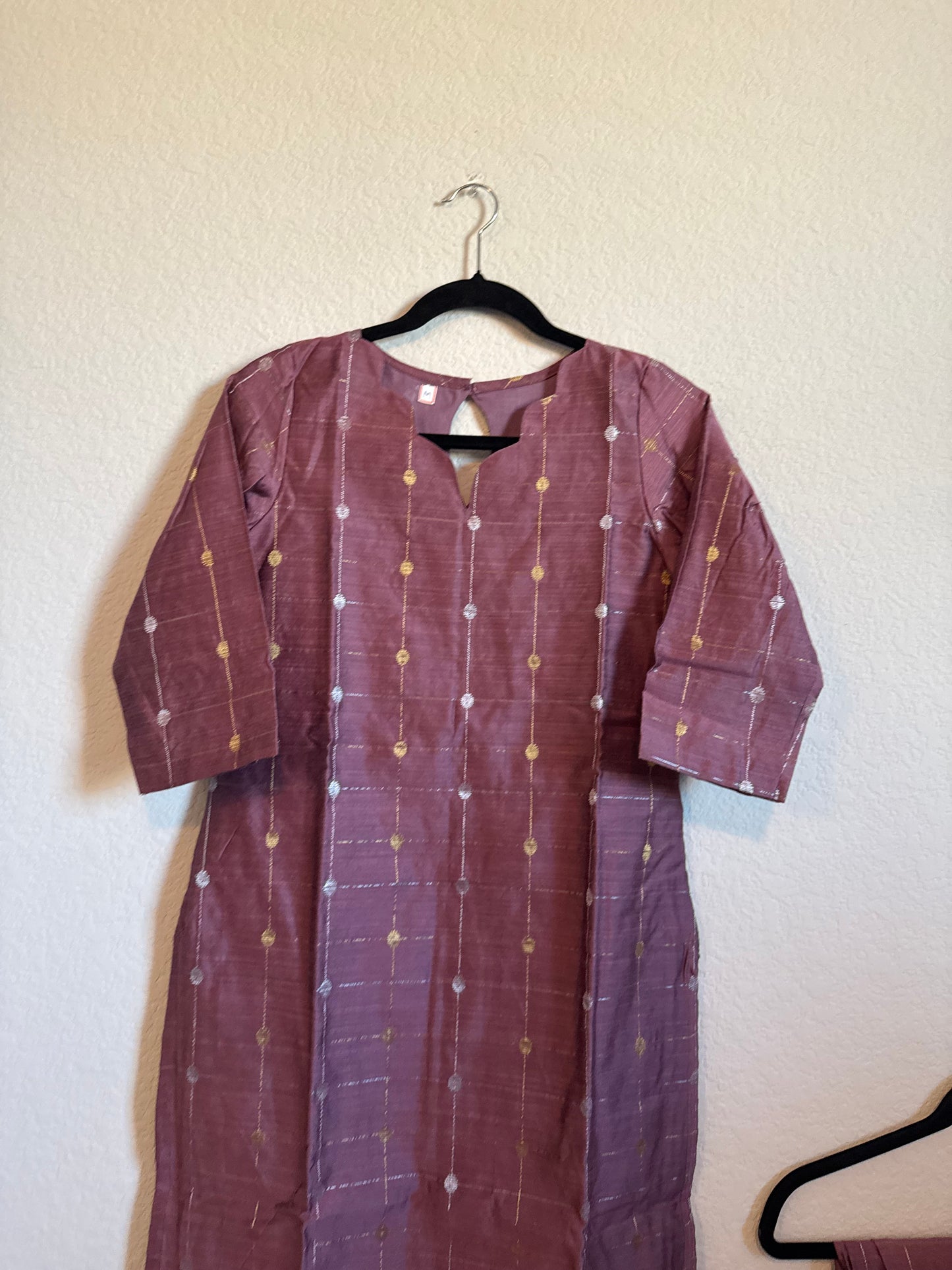 Mauve Raw Silk Customized Festive Coord Set