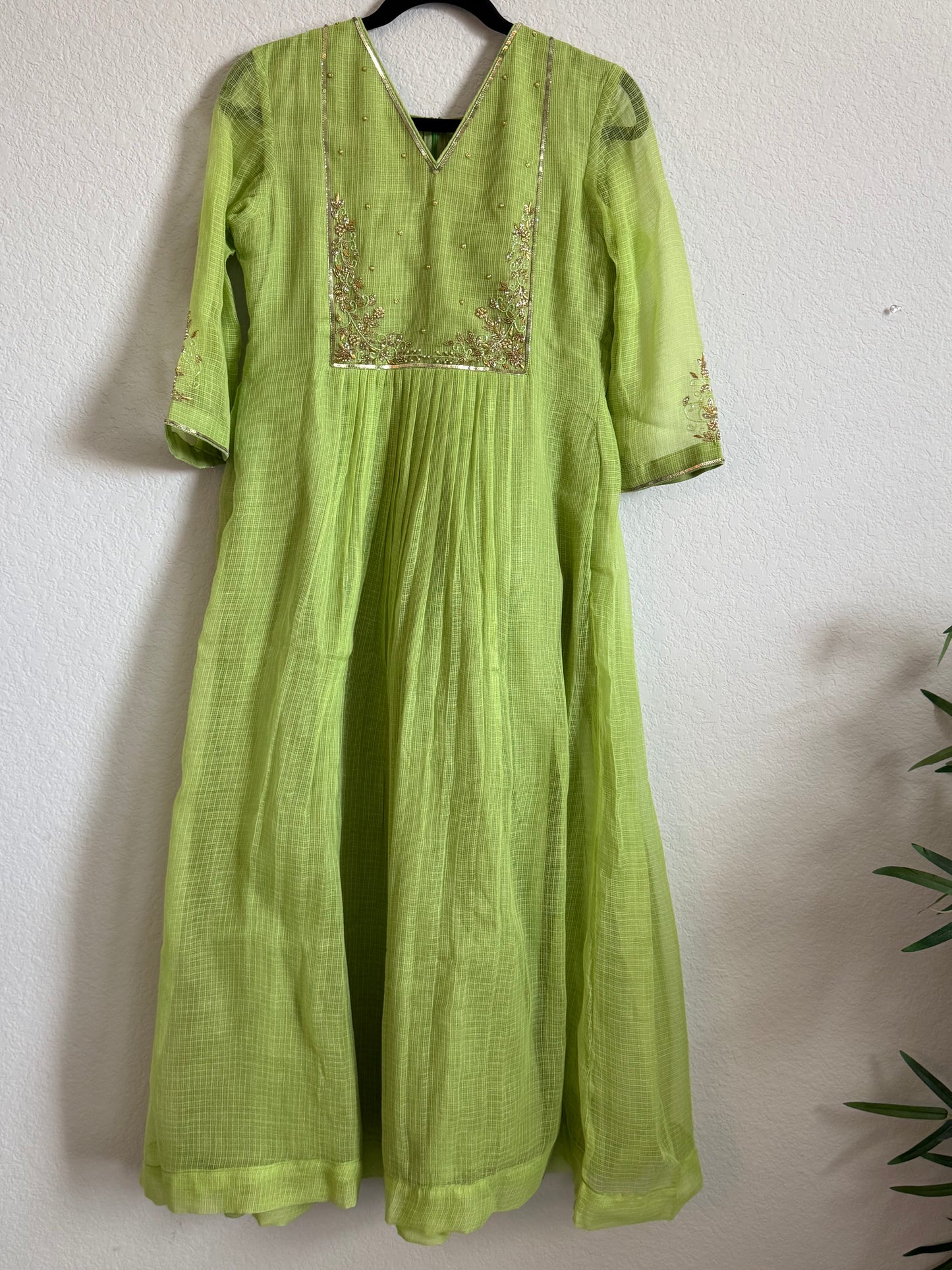 Green Kota Maggam Work Dress