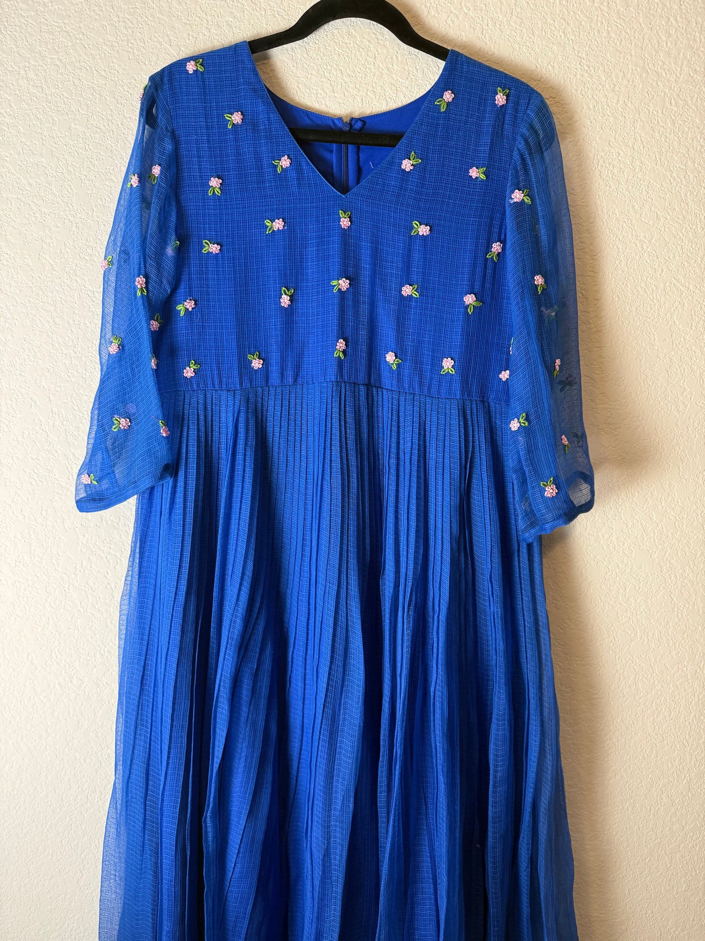 Blue Kota Embroidered Dress