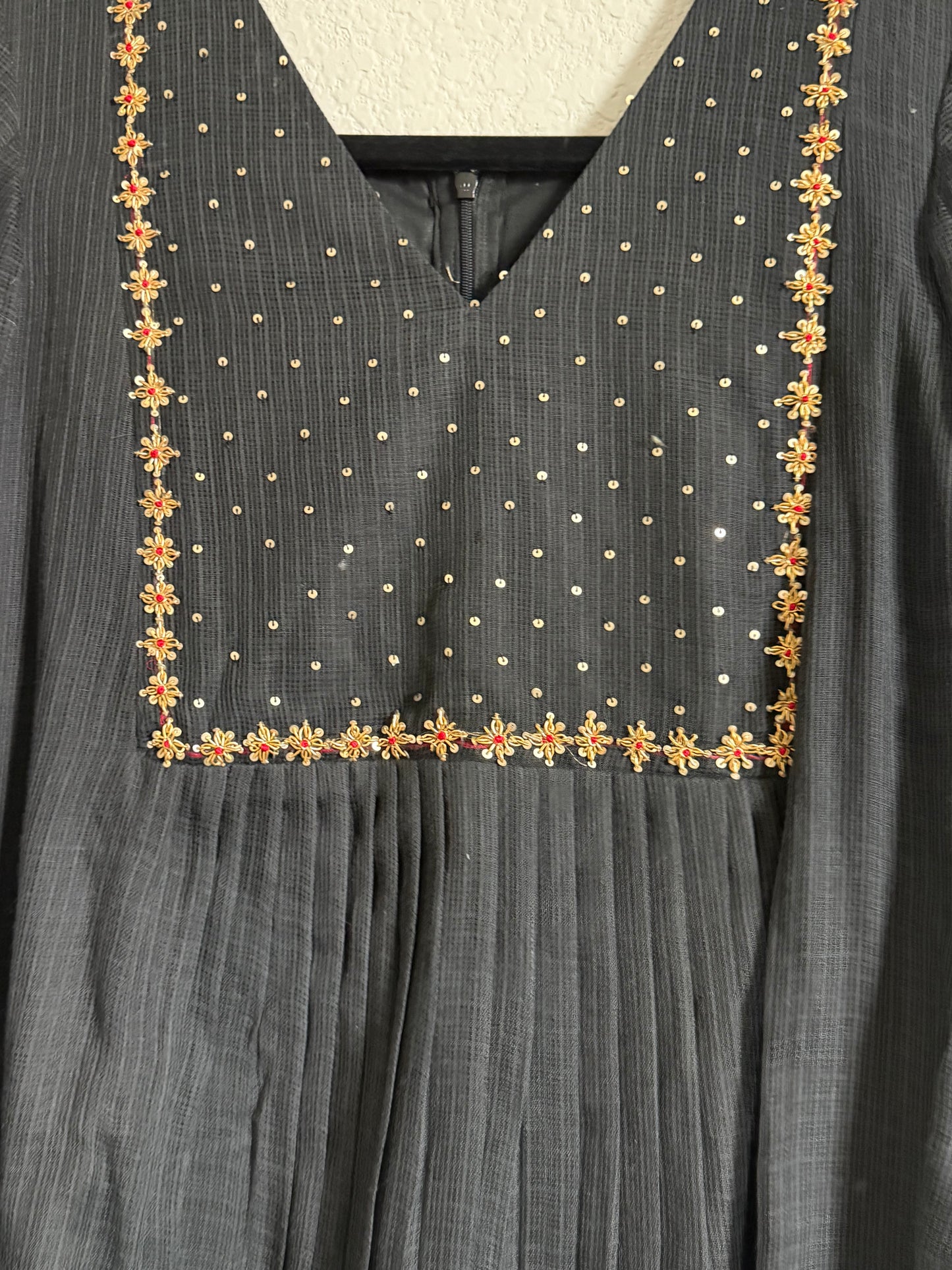 Black Kota Maggam Work Dress