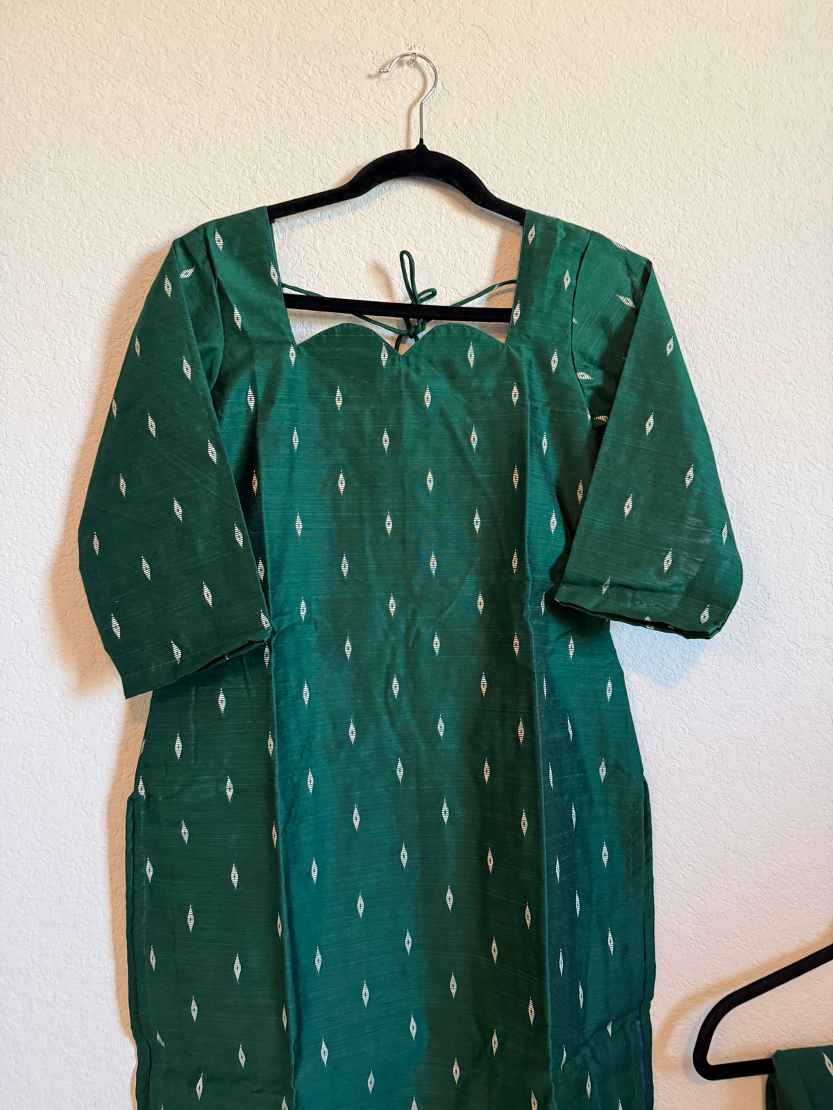 Green Raw Silk Customized Festive Coord Set
