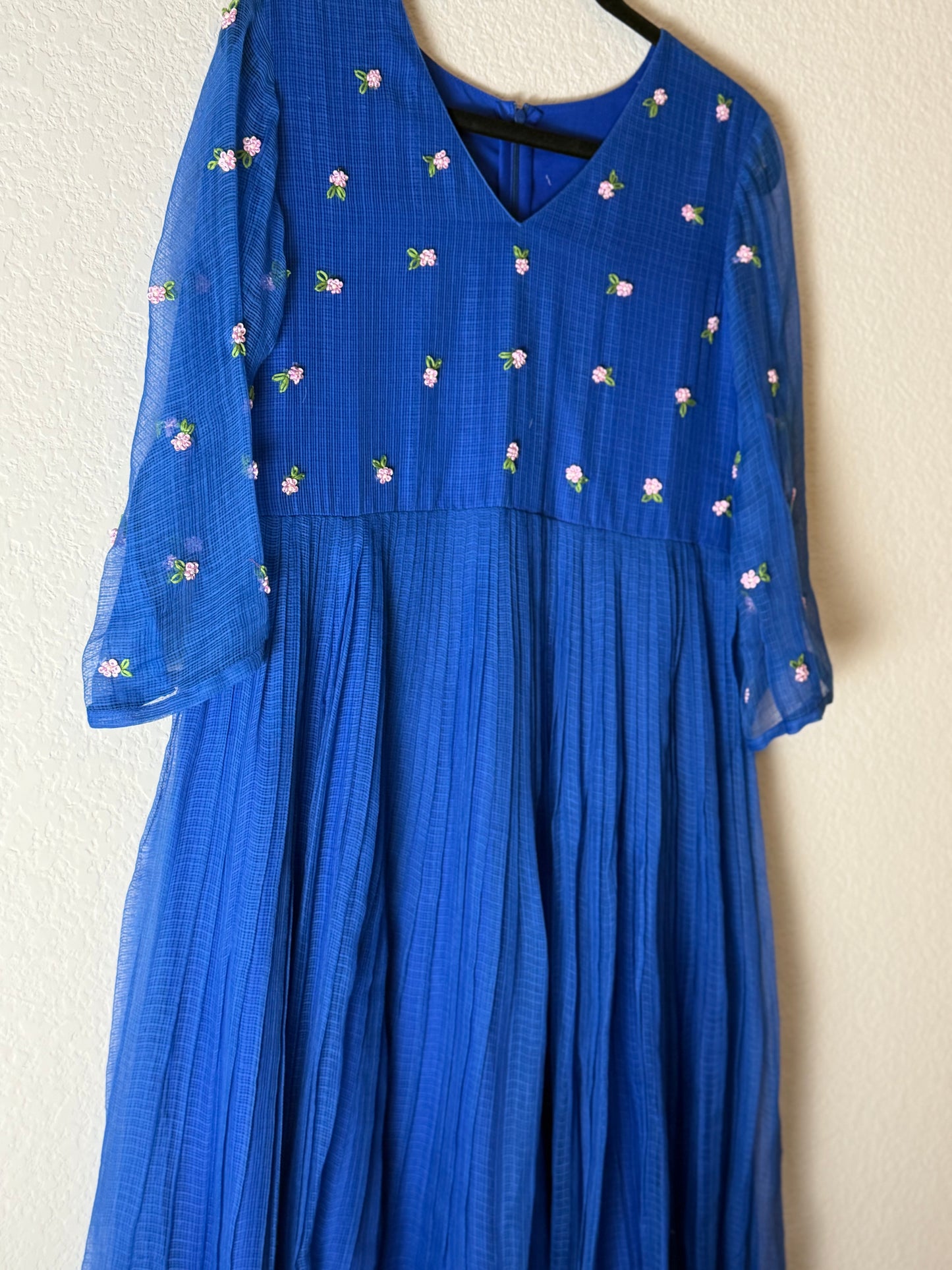 Blue Kota Embroidered Dress