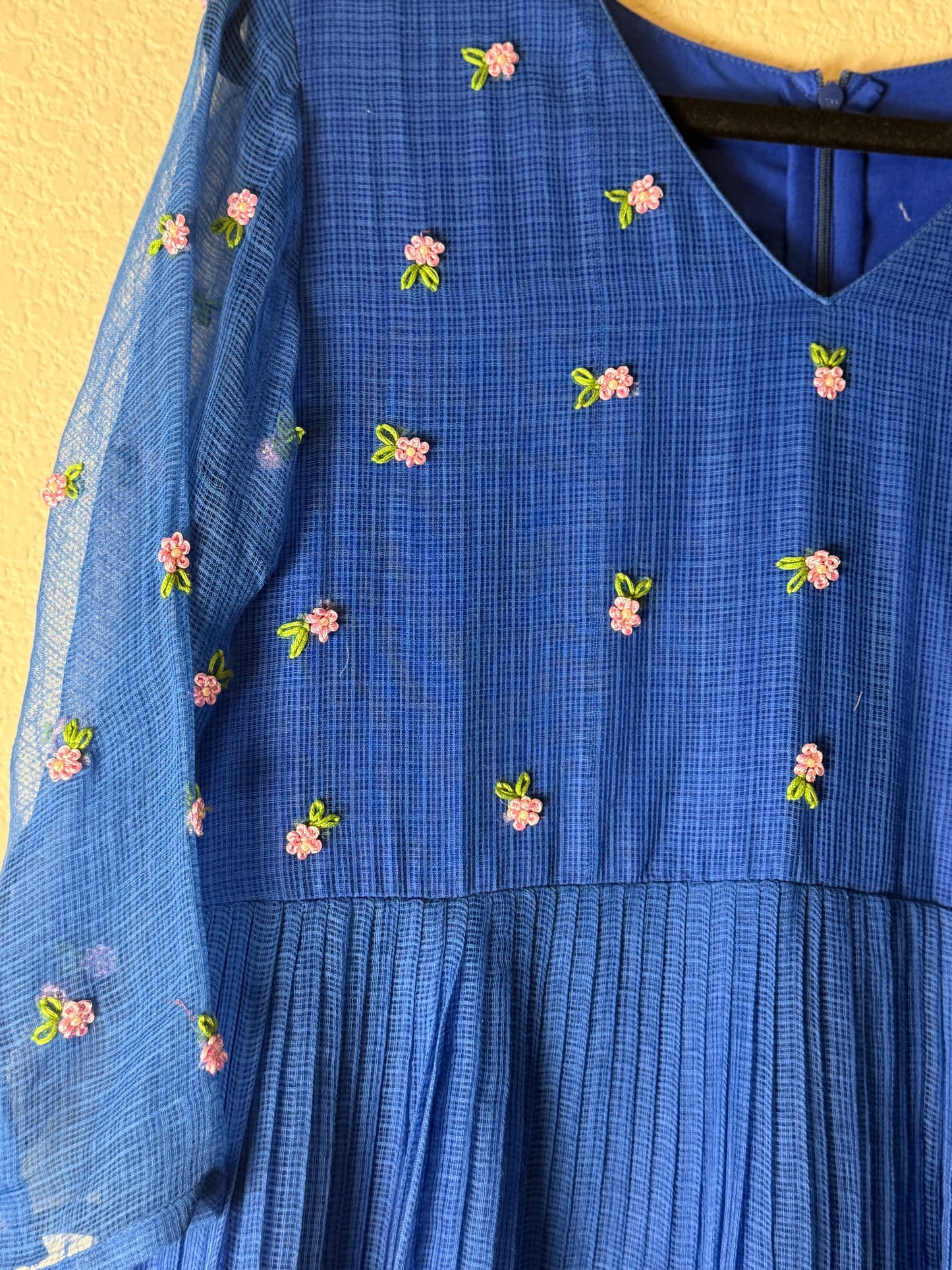 Blue Kota Embroidered Dress