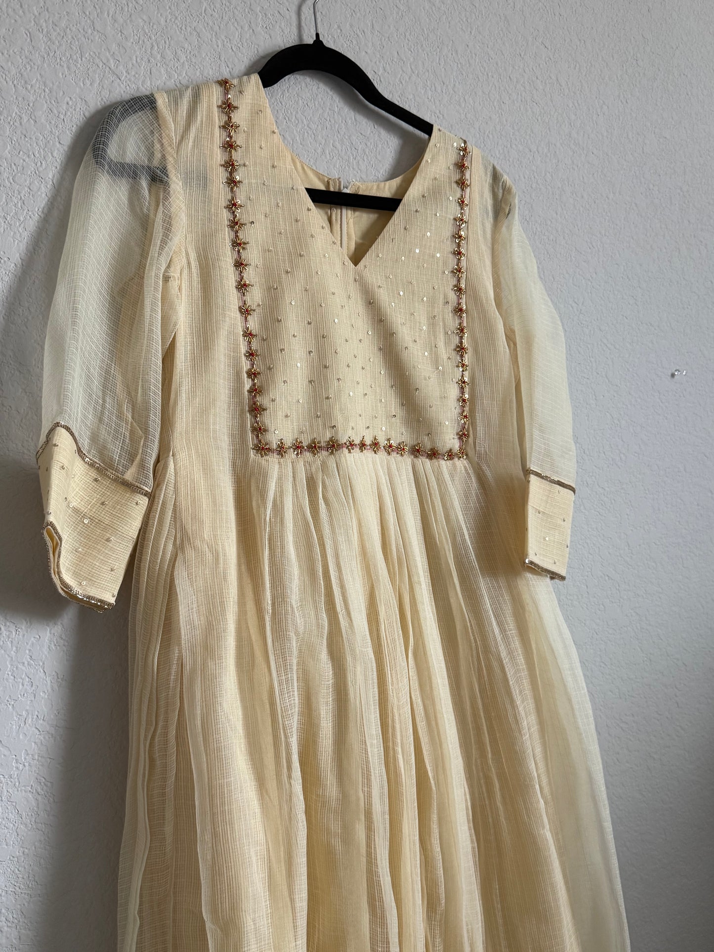 Biege Kota Maggam Work Dress