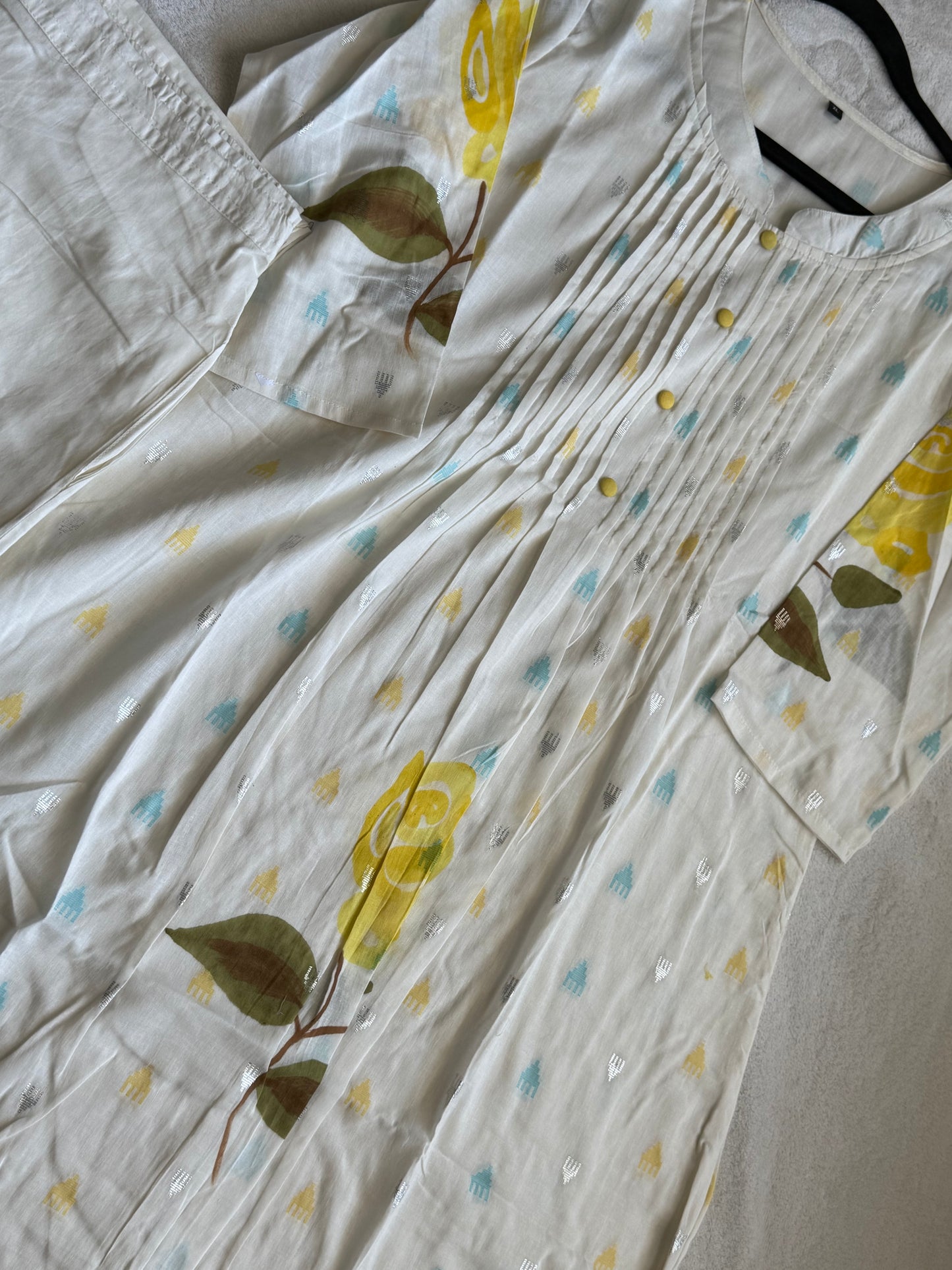 Pure cotton handpainted kurti and pant set